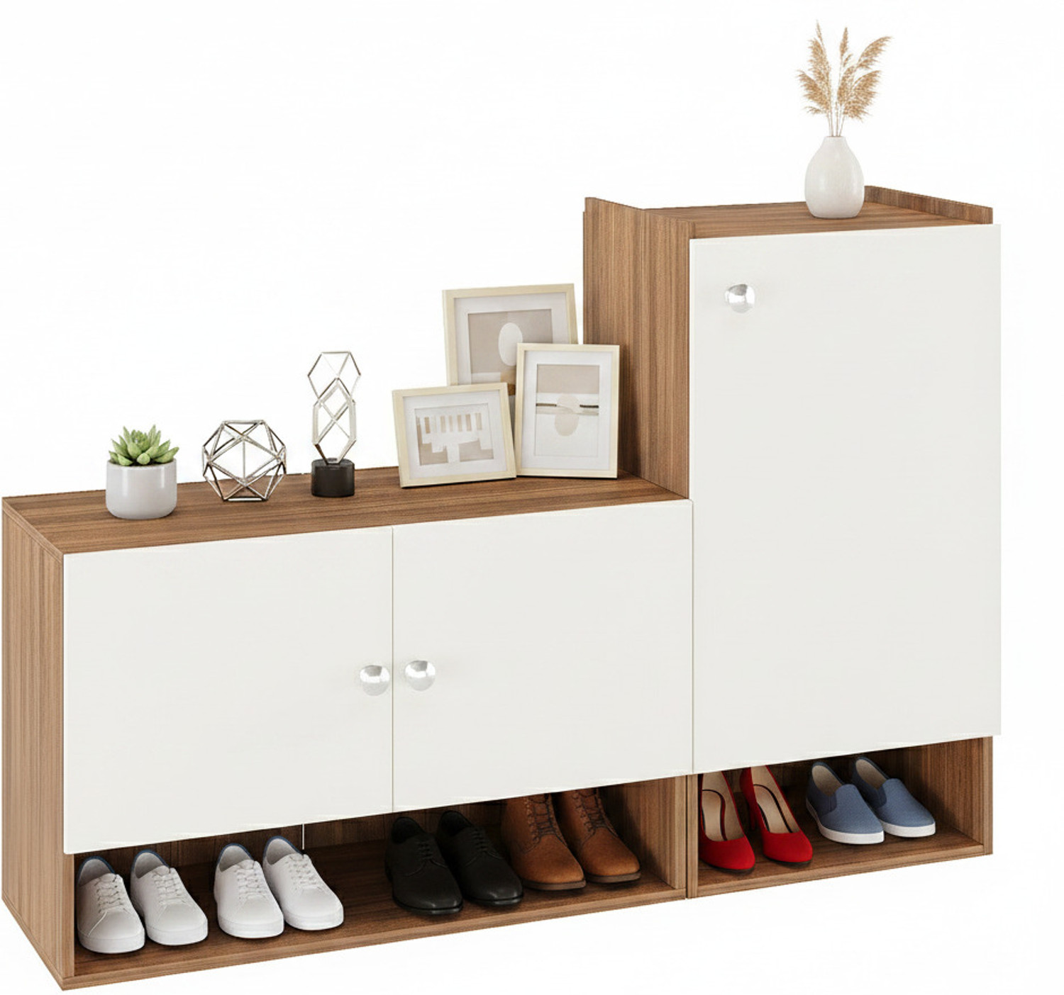 Image of FURNEASER Sinala Shoe Cabinet with Door, Footwear Stand, Engineered Wood Shoe Rack