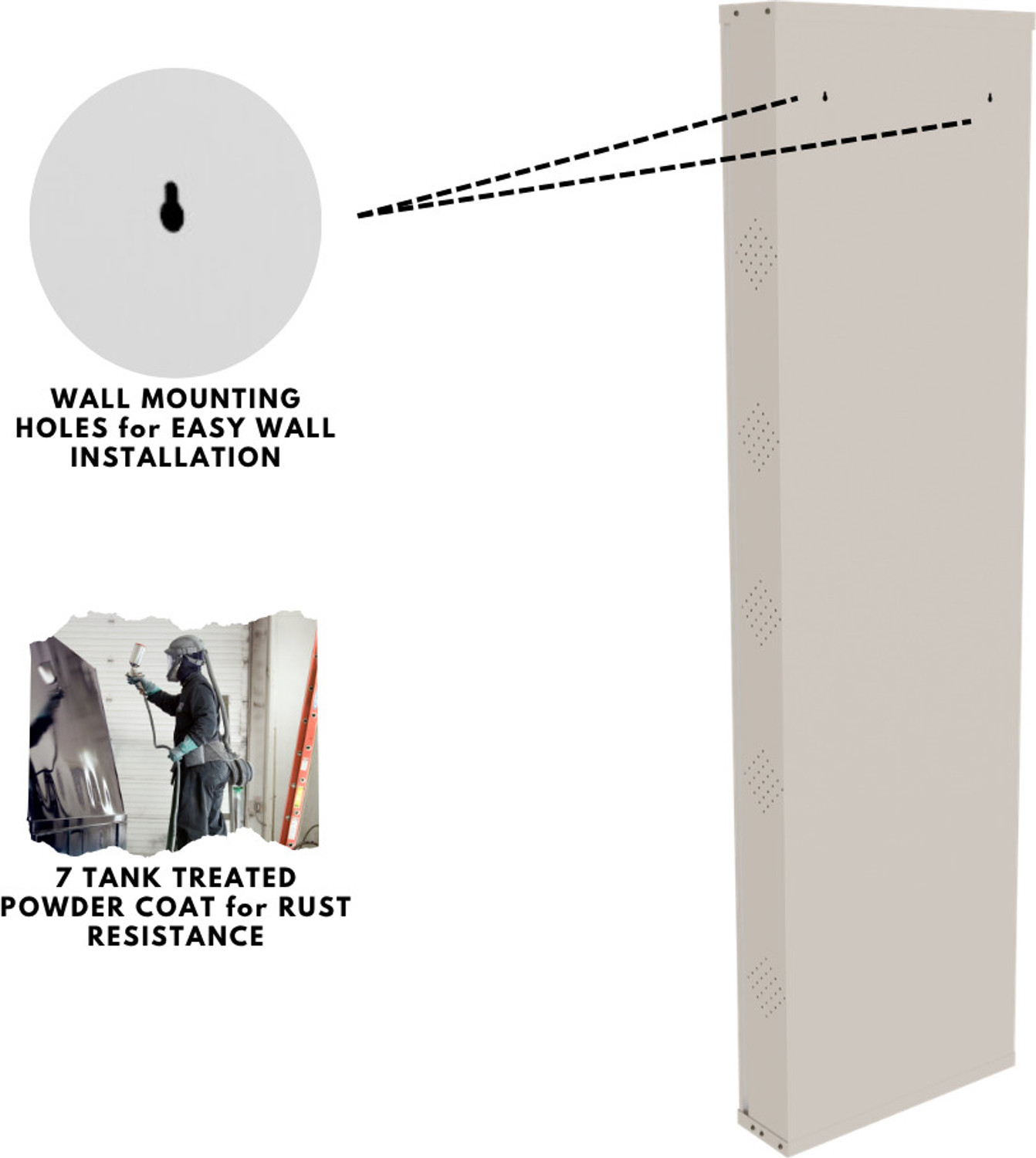 Image of KRUGER 5 Door Grey 20x71x5.5 inch 10 to 15 Shoe Capacity Wall Mounted Centralised Lock Metal Shoe Rack