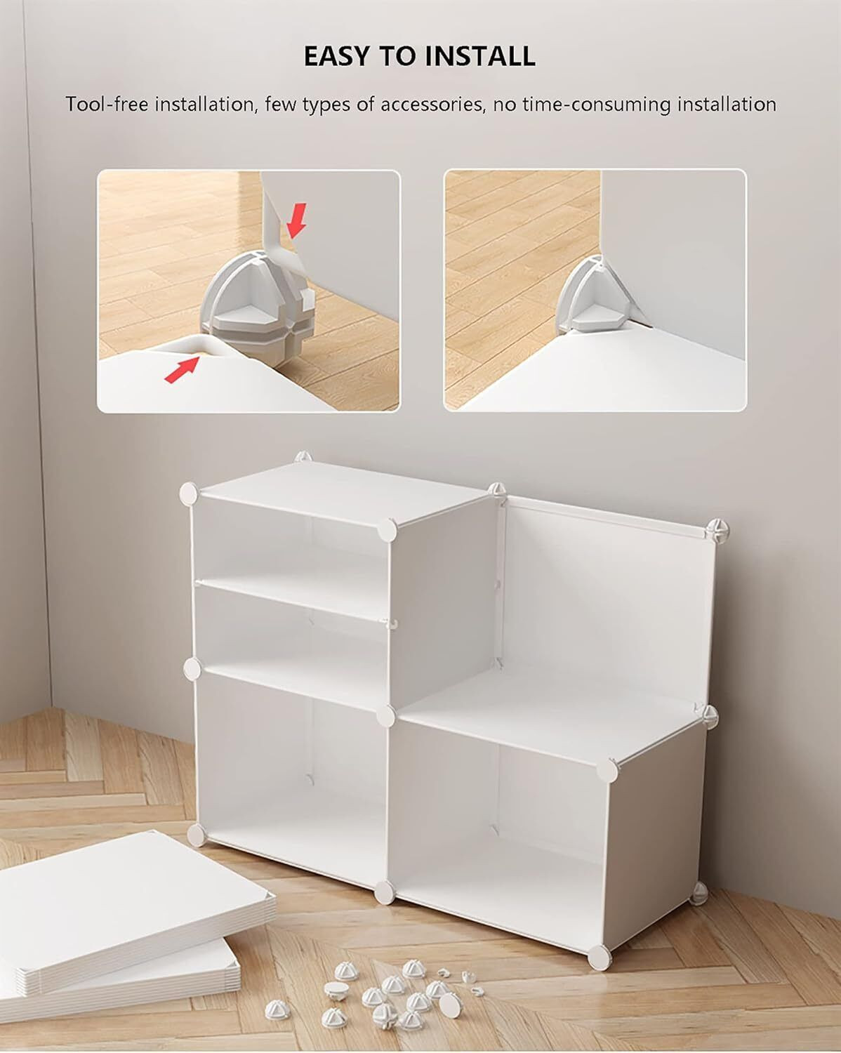 Image of Owme 6-Tier Plastic Shoe Rack with Dustproof Doors - Modular Shoe Cabinet Plastic Shoe Stand