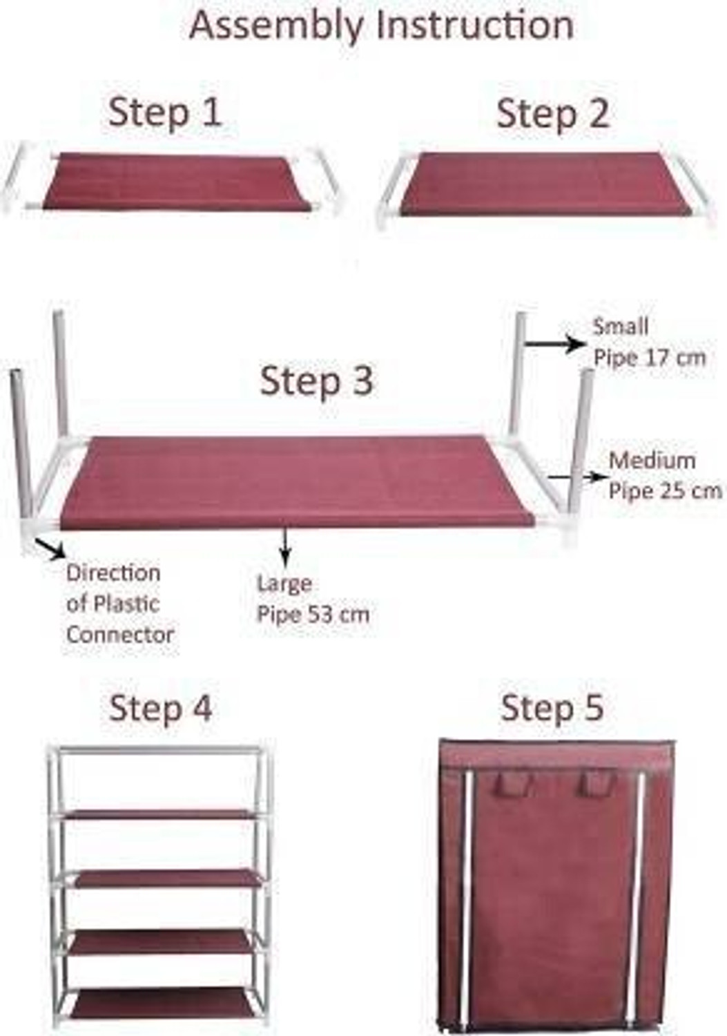 Image of ZENVEXYO 4 Shelf PVC Pipe shoe stand Plastic Shoe Stand