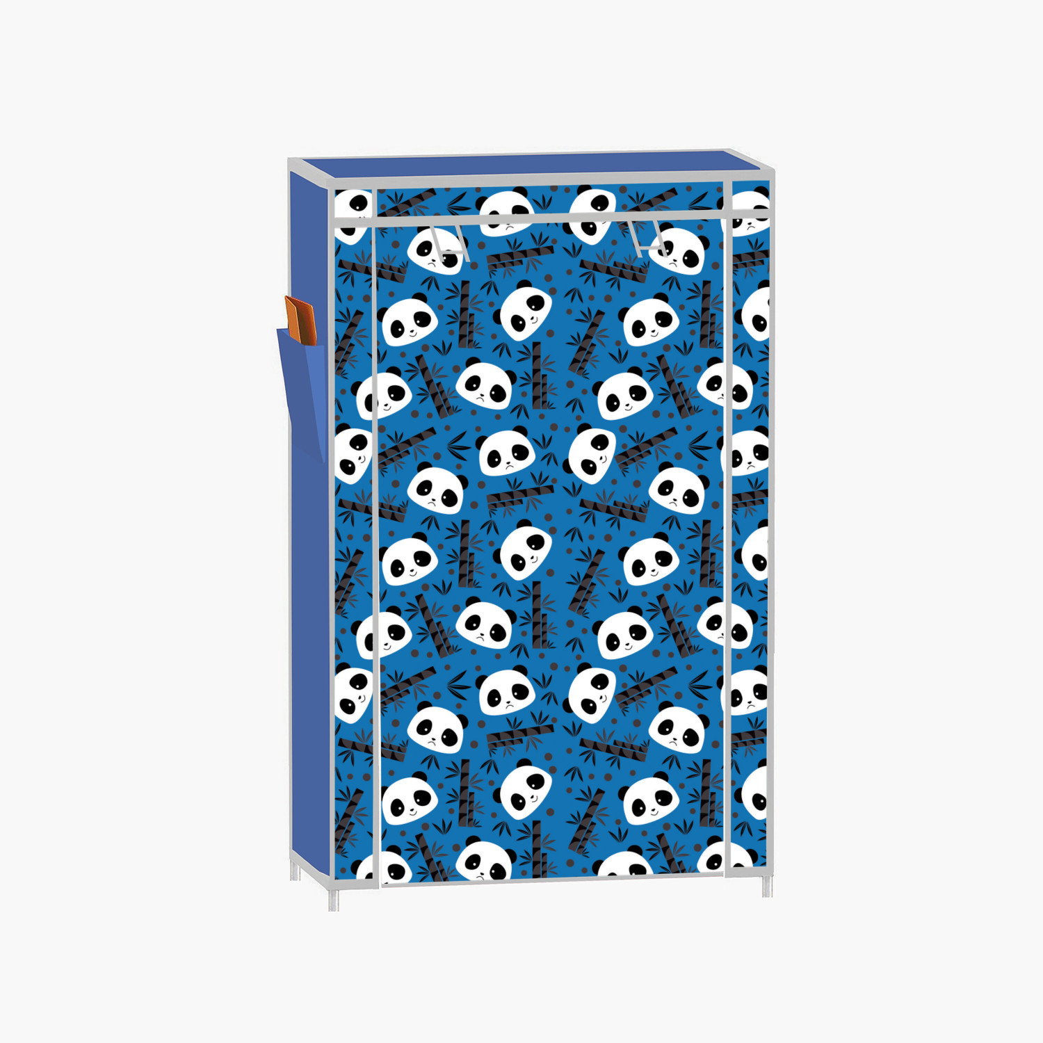 Image of Samaaya 6 Shelf Foldable Collapsible Wardrobe Storage Organizer Almirah Cloth Rack Cotton Collapsible Wardrobe (Finish Color - Before Christmas Blue (21), DIY(Do-It-Yourself))