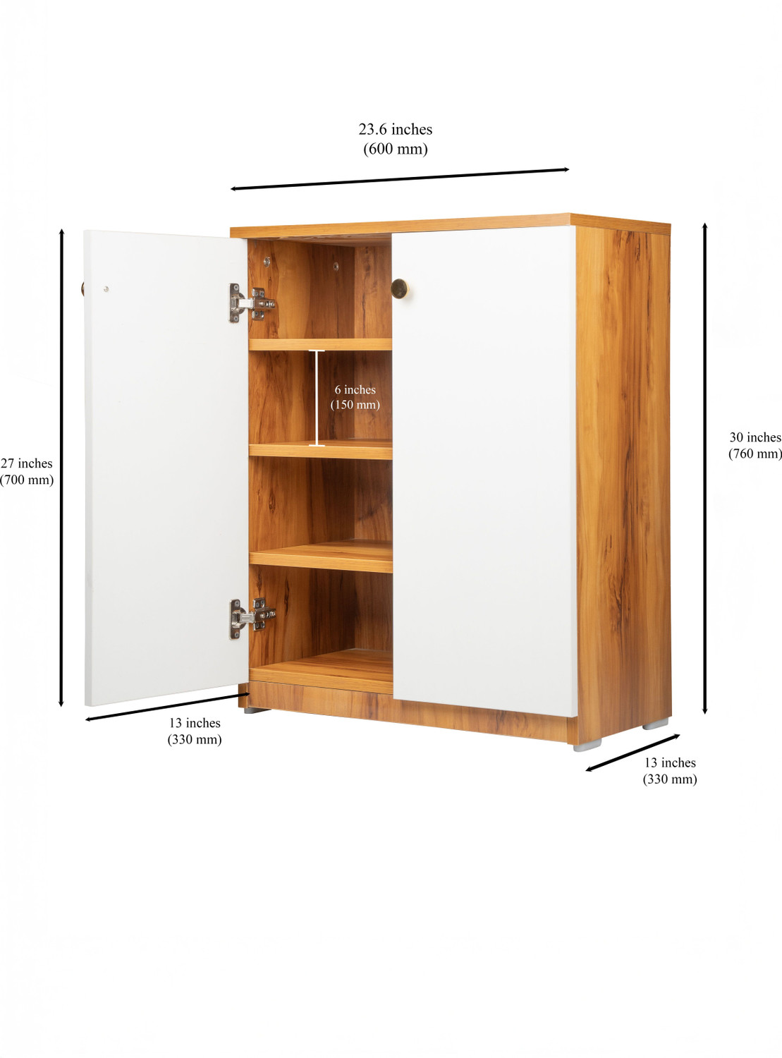 Image of Urbanovia Wooden Shoe Rack for Home Use | Adjustable Shelves | Compact Organizer Engineered Wood Shoe Rack
