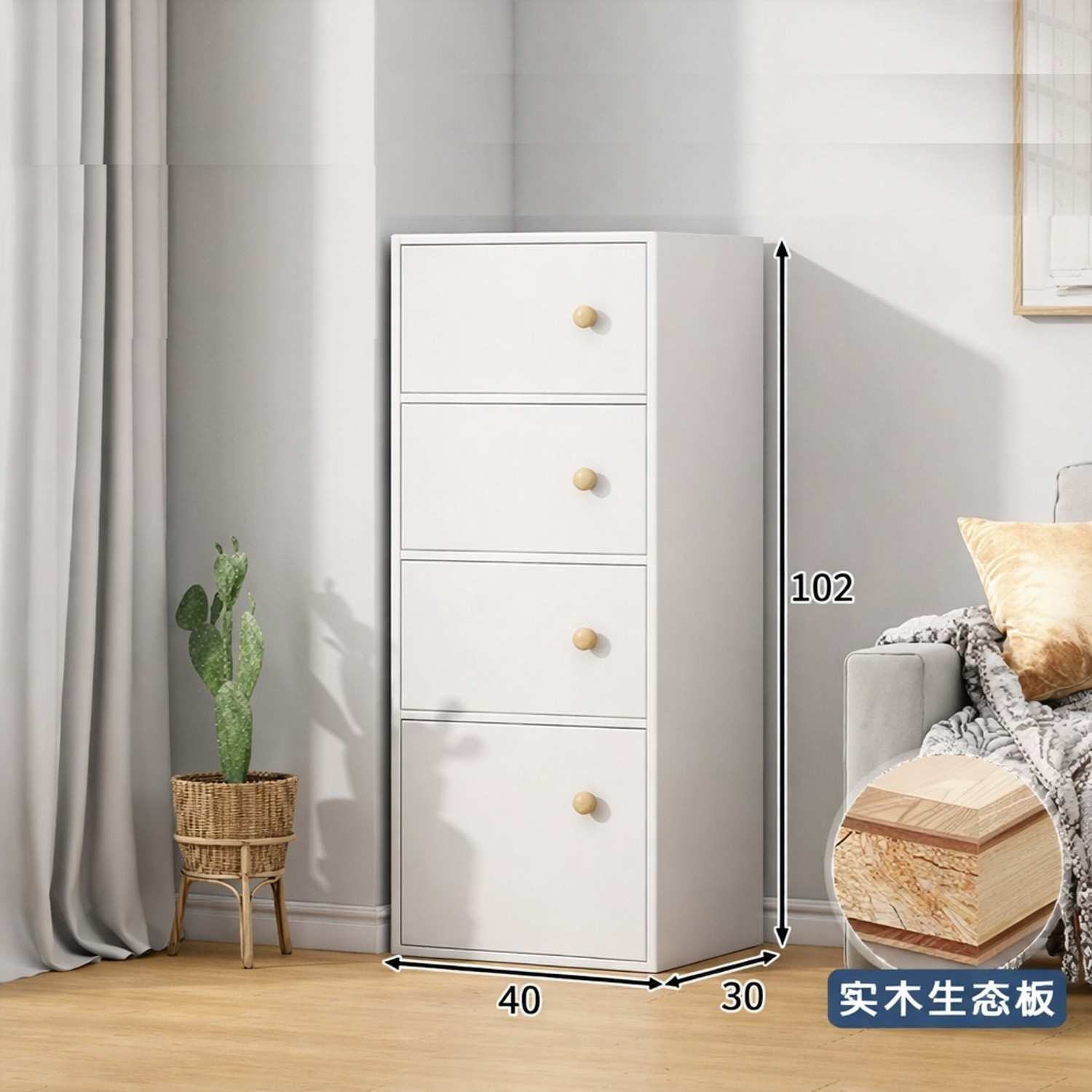 Image of Hemovia 5-Door 5-Shelf Plastic kids Collapsible Cupboard Wood PC Collapsible Wardrobe