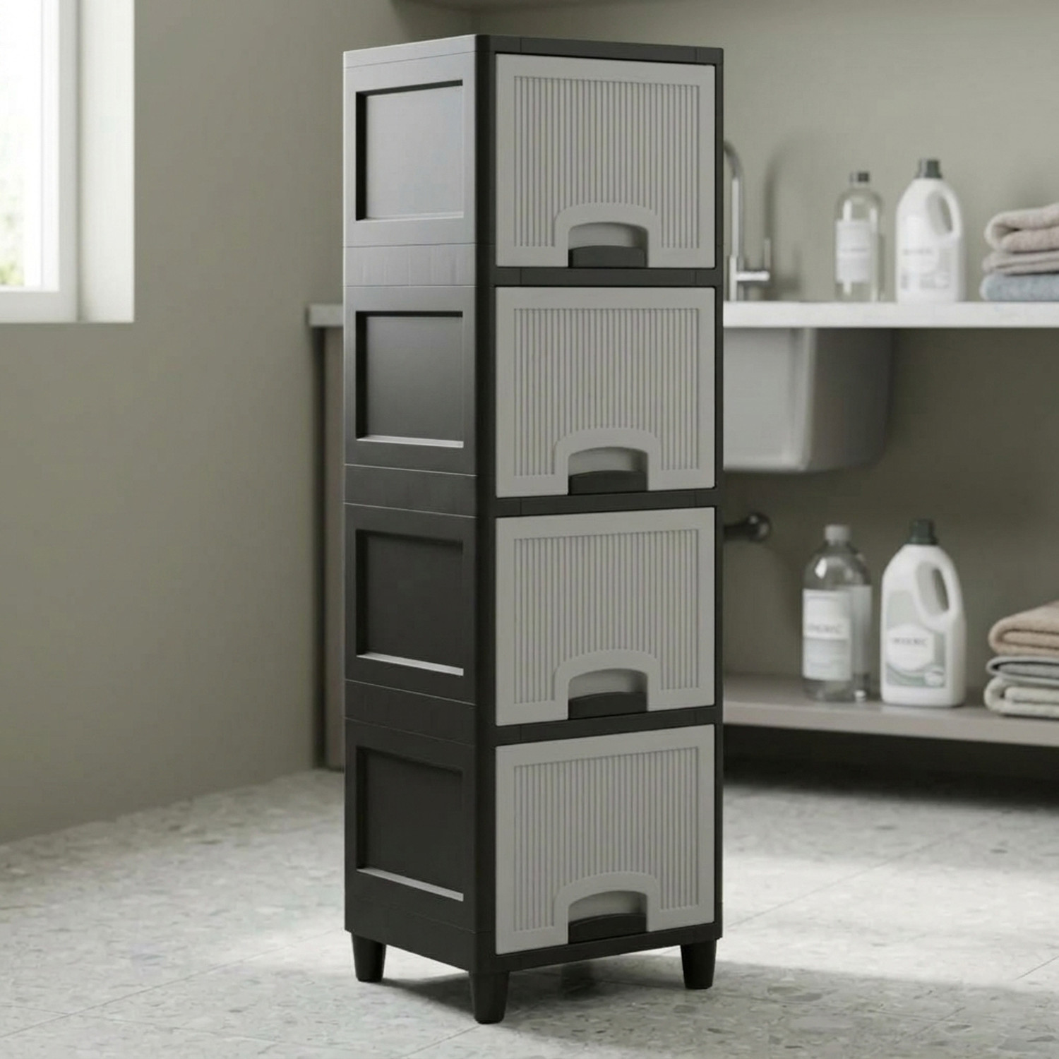 Image of Suptikes Plastic Organizer - Vertical Storage Solution Plastic Shoe Stand