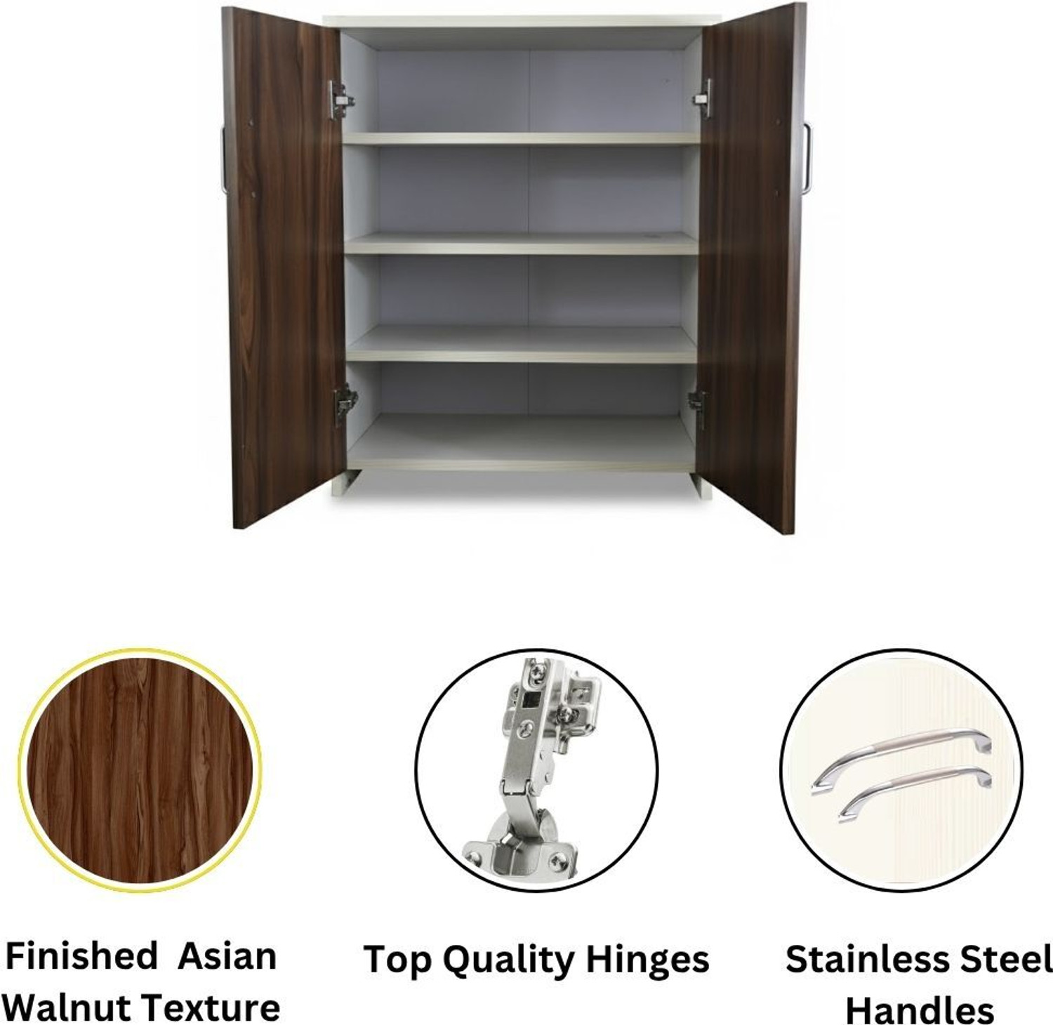 Image of SPECIALITY PANELS 2 Doors with 4 Shelfs Multi-Purpose Standing Home Organizer Engineered Wood Shoe Rack
