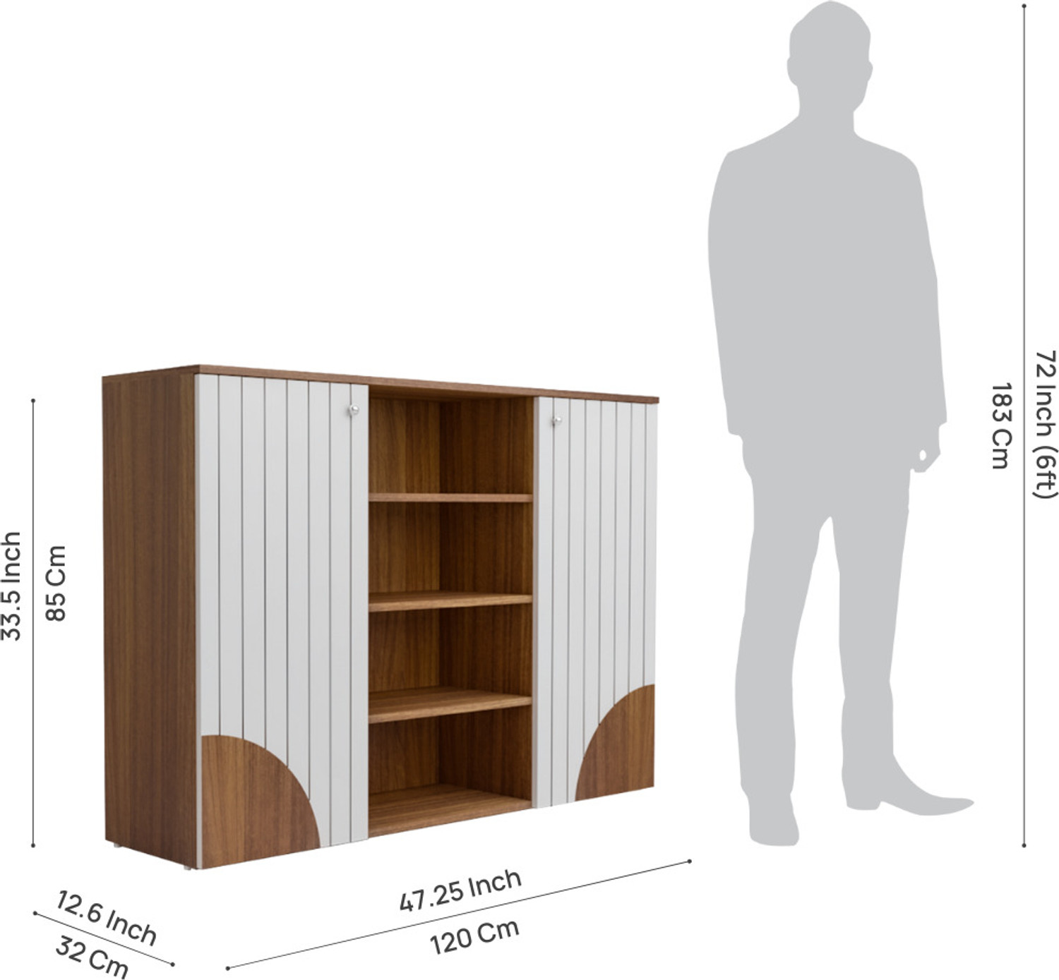 Image of neuspace 2 Doors Shoe Cabinet can Store Up to 24 Pair Shoes Engineered Wood Shoe Stand