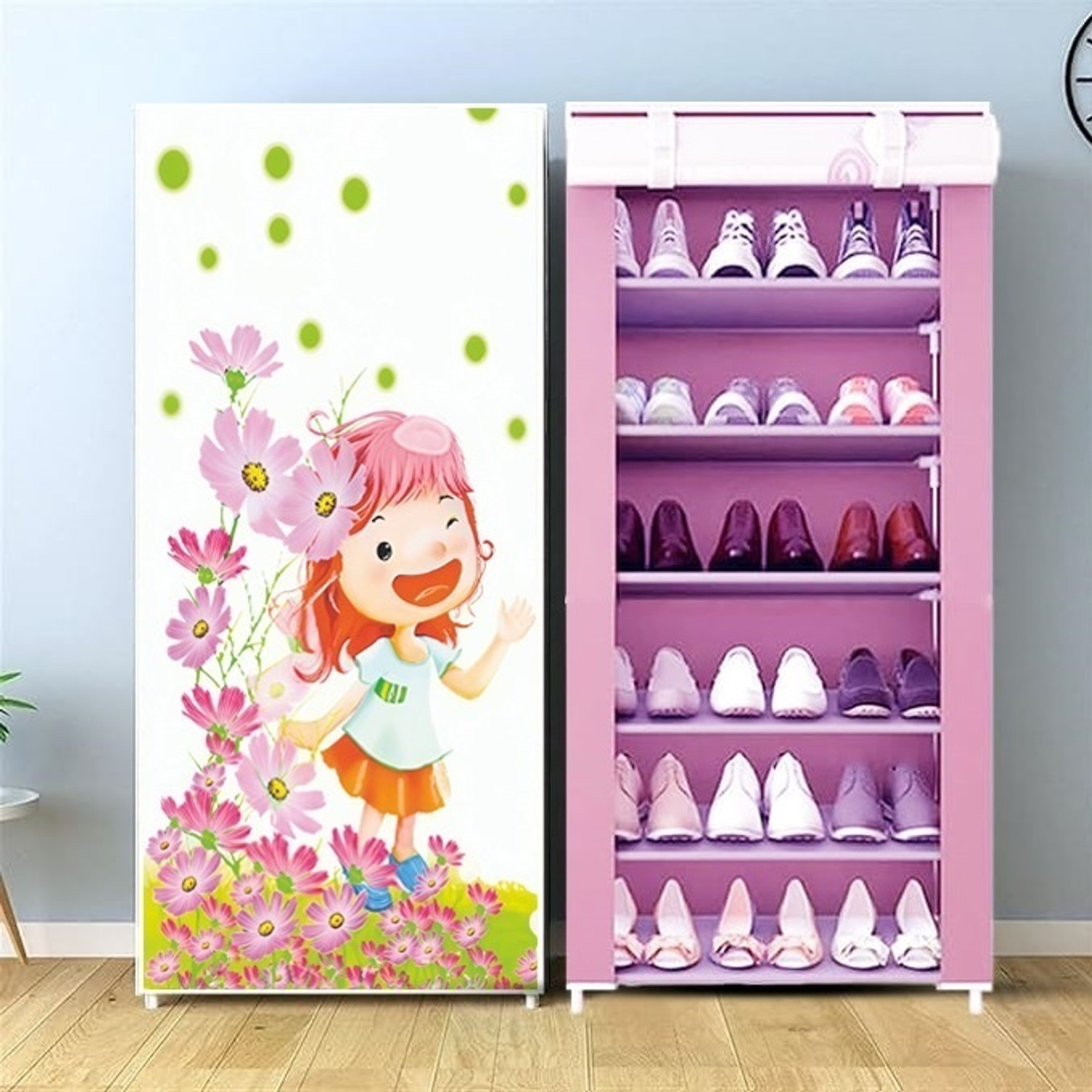 Image of ZENVEXYO 6 Layer Shoe Stand LittleGirl Plastic Shoe Stand