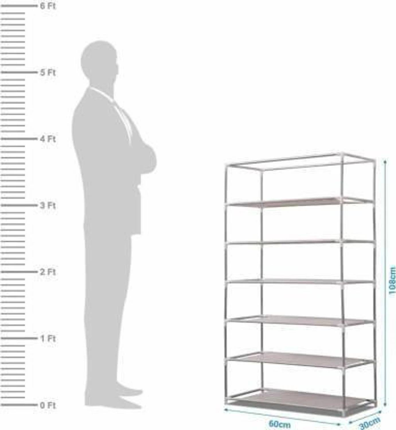 Everstep 6-Layer Foldable Shoe Rack with Cover - Image 3
