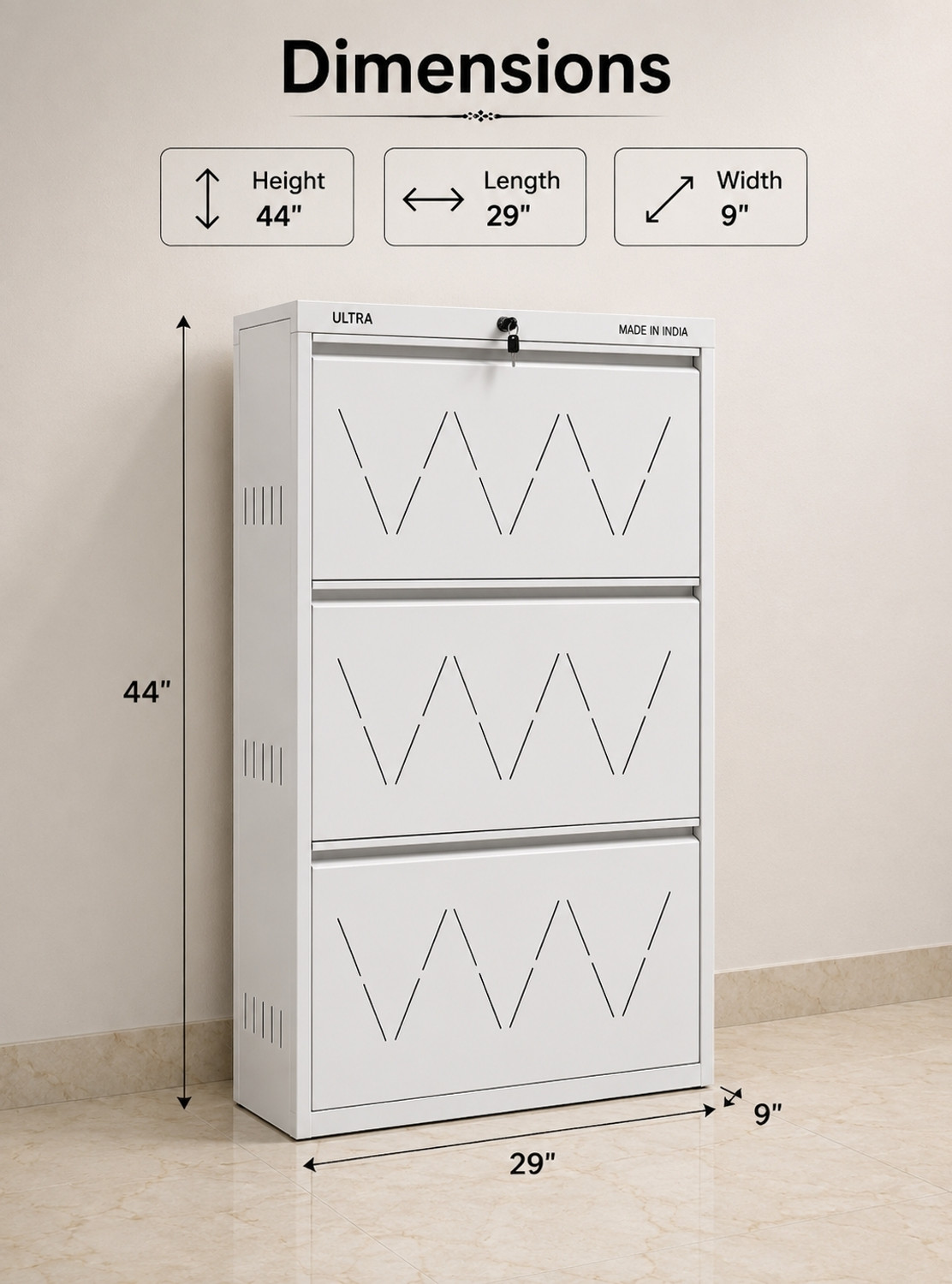 Image of ULTRAALMIRAH ULTRA SHOE RACK B3 Metal Shoe Rack