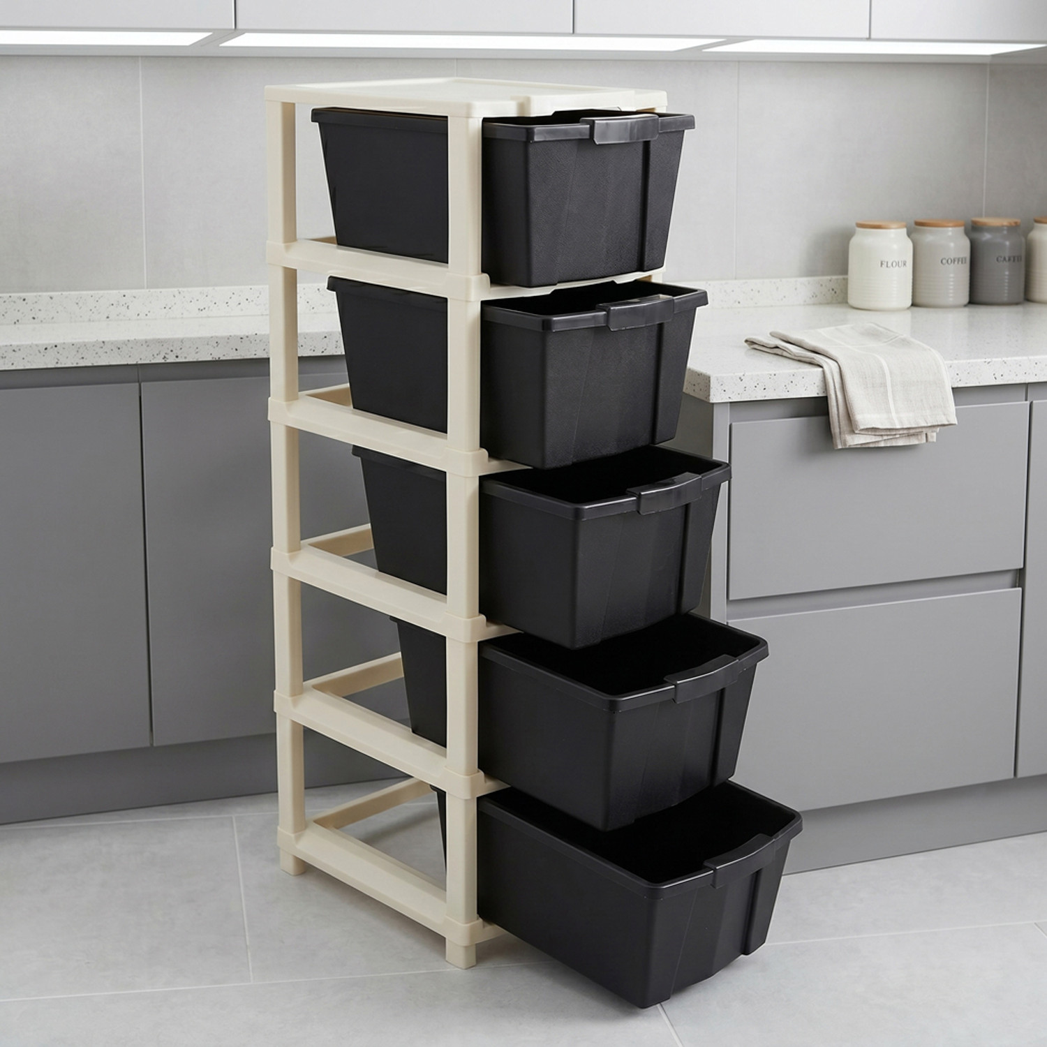 Image of GROTHEORY Organized Living Storage Cabinet with Easy Access Drawers Plastic Shoe Stand