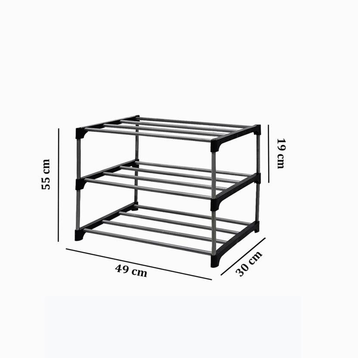 Image of Plexus enterprises Shoe Rack MD 5214 (New 3 layer) Plastic Shoe Stand