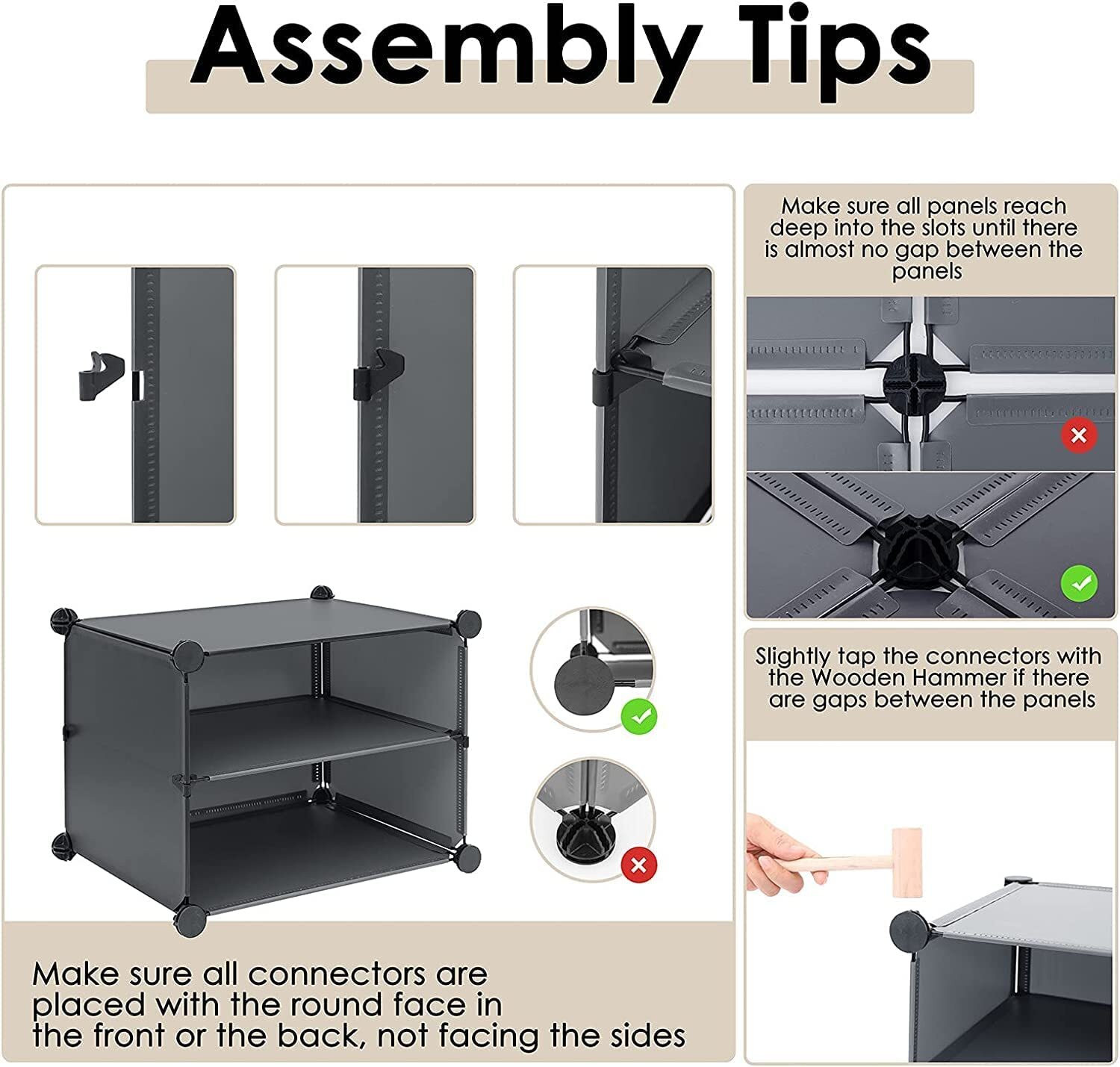 Image of Owme 6-Tier Plastic Shoe Rack with Dustproof Doors - Modular Shoe Cabinet Plastic Shoe Stand