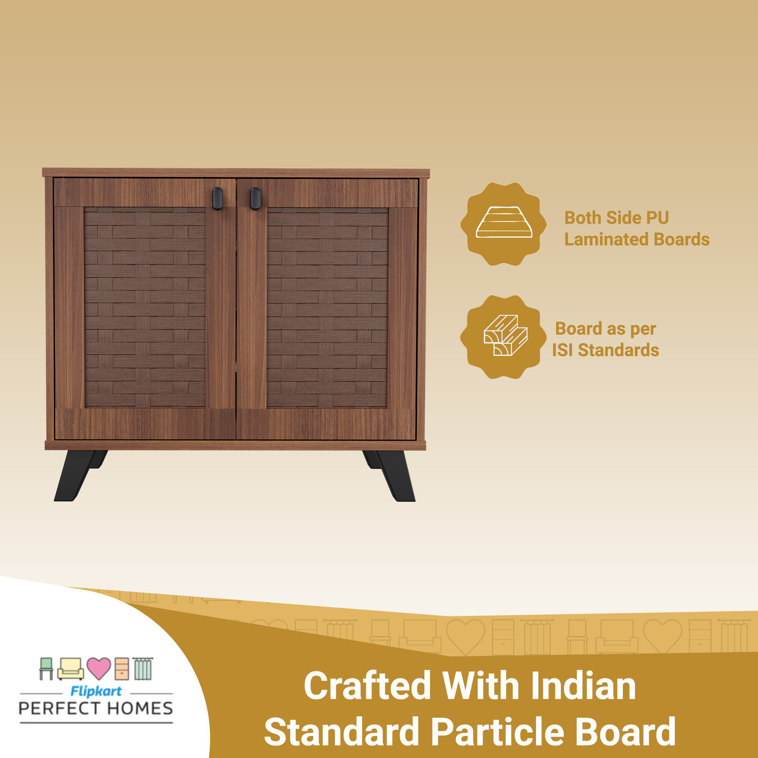 Image of Flipkart Perfect Homes STEAMER Engineered Wood Shoe Rack