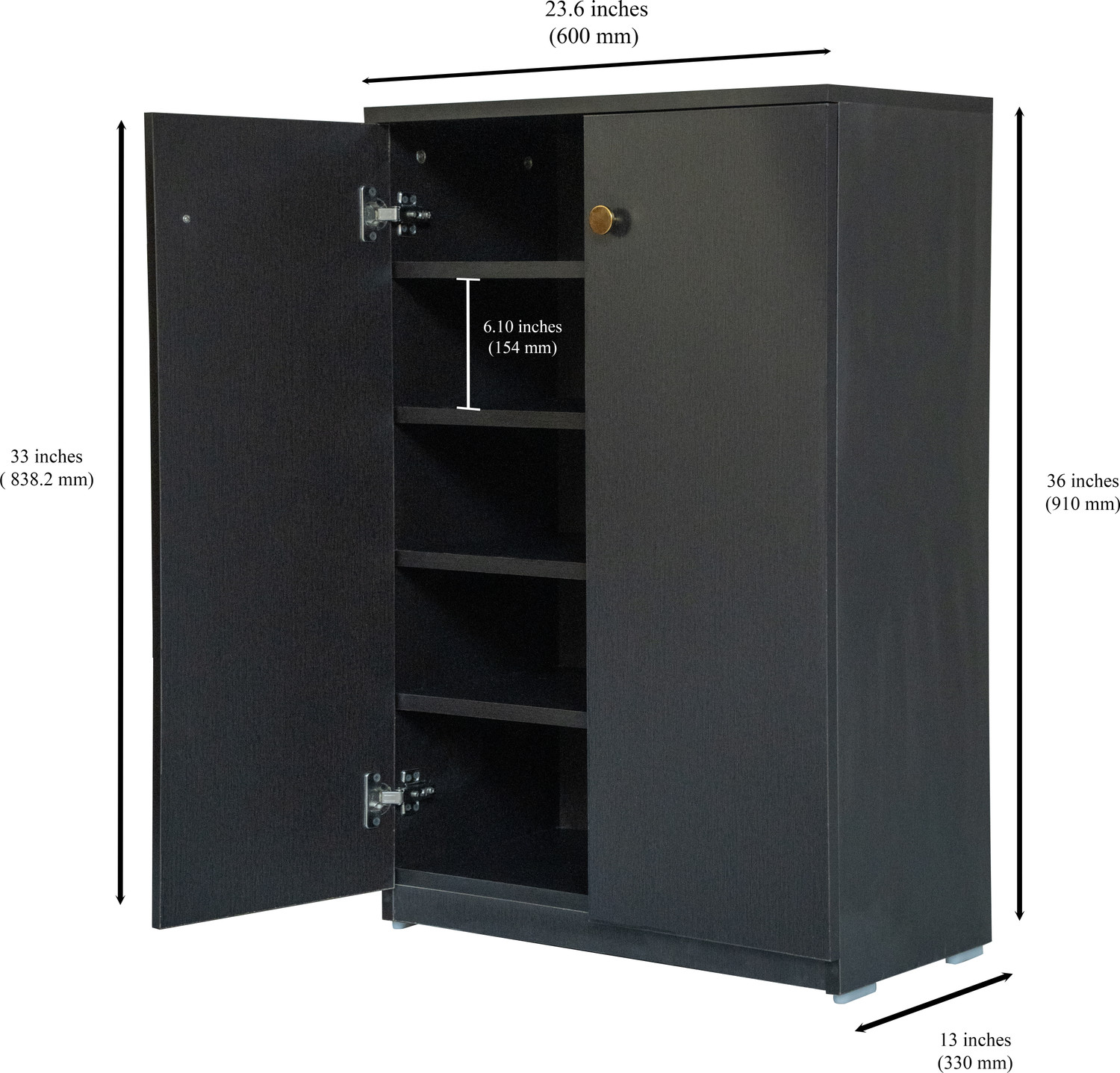 Image of Urbanovia Space-Saving Wooden Shoe Cabinet with Multi-Shelf Storage Engineered Wood Shoe Rack