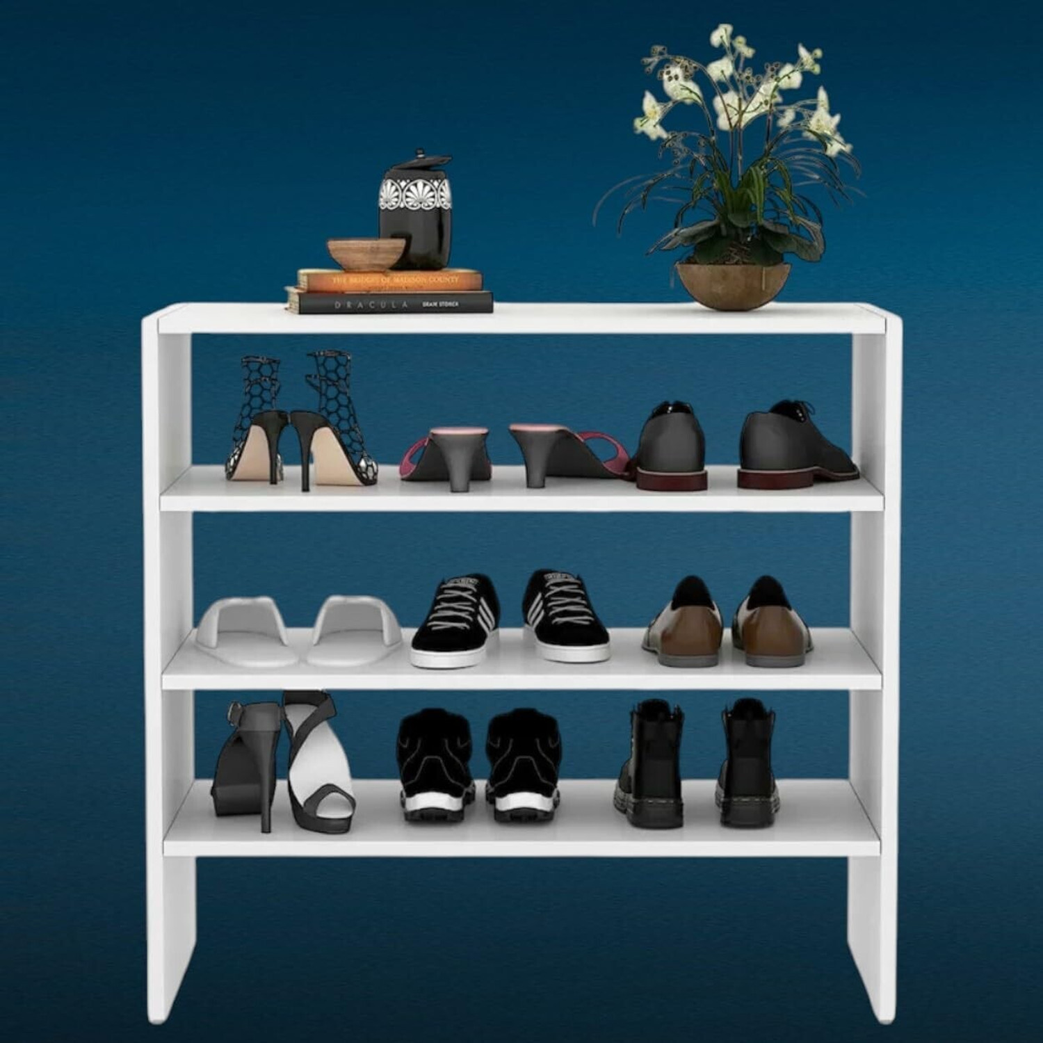 Image of Flipkart Perfect Homes 24 inchx9.5 inchx24 inch Shoe Rack for Home, Shoes Chappal Slippers Organizer Stand Engineered Wood Shoe Rack