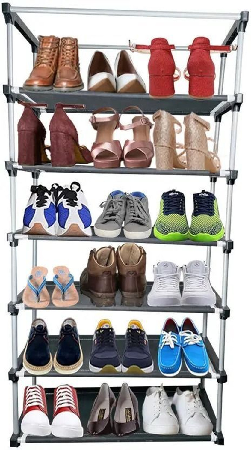 Image of Shoefy Multipurpose shoe rack /Wardrobe Heavy Material PVC Plastic Pipes with cover Plastic Shoe Stand