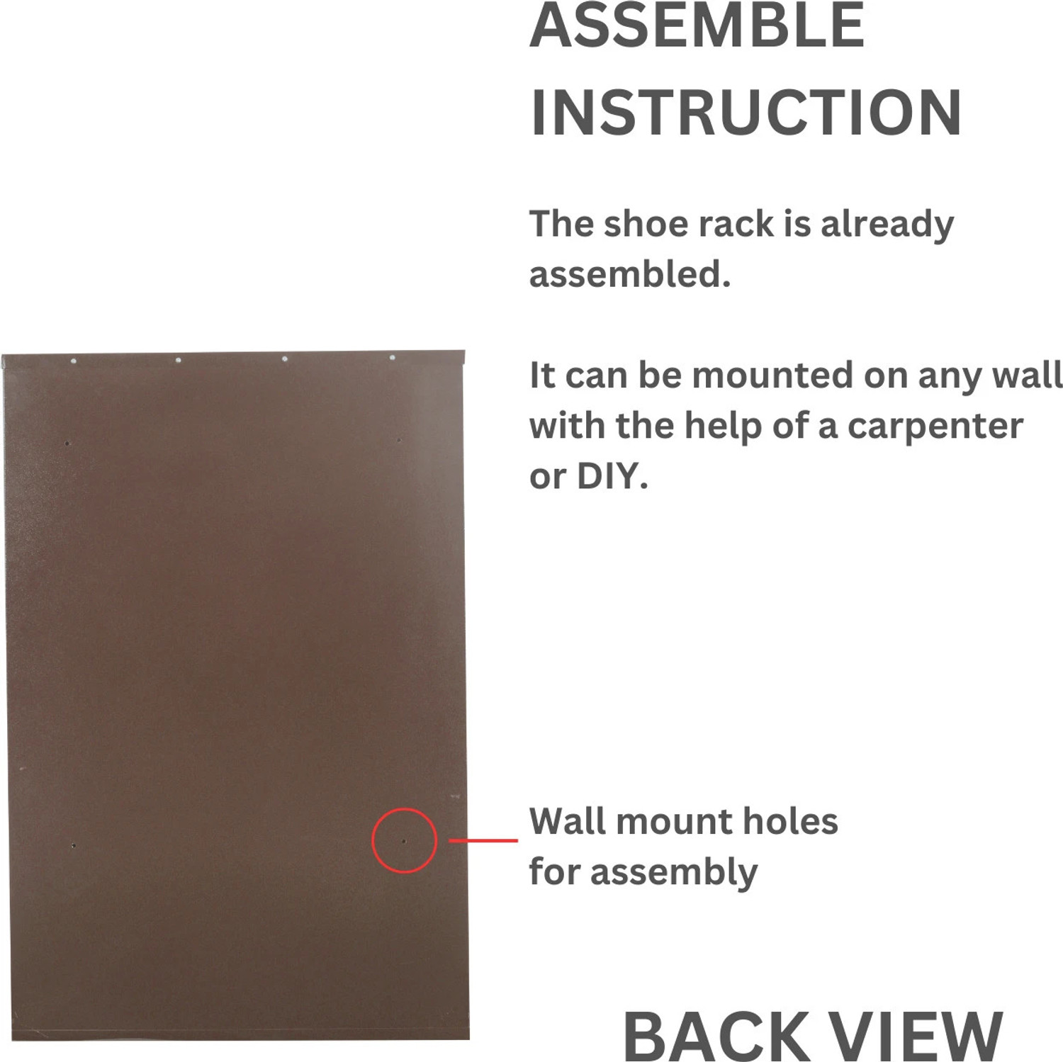 Image of Aavatar 3 Door Brown 26 Inch Wall Mounted Modern Shoerack Metal Shoe Rack