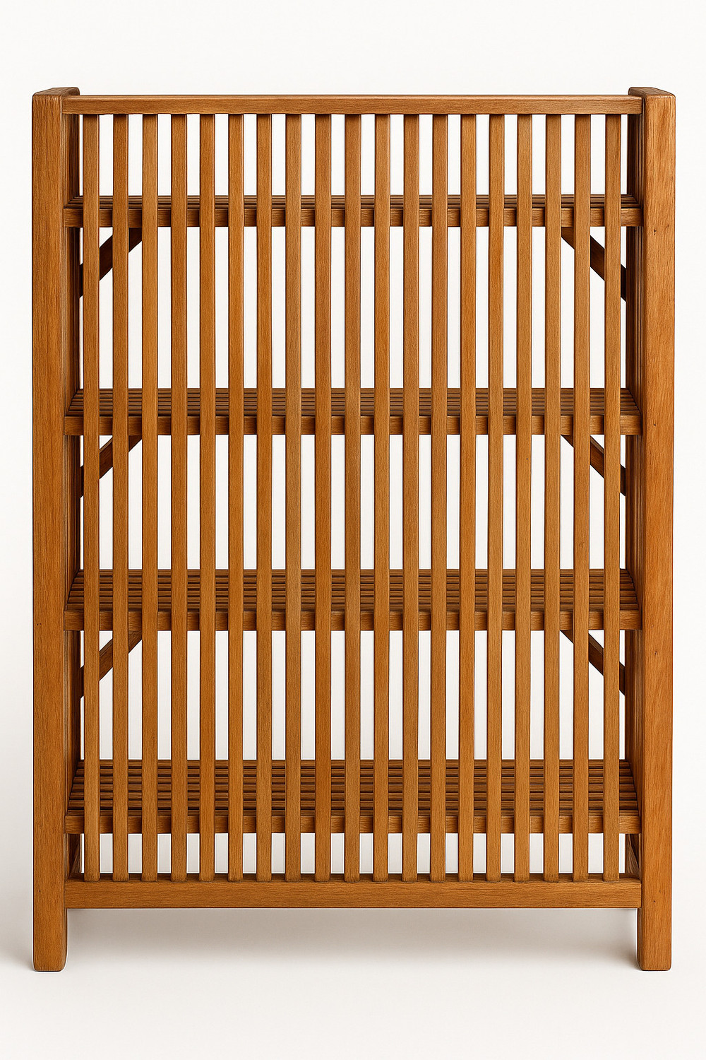Image of QUEES Wooden 4 Tier Multi Layer Storage Rack |Wood Shoe Rack & Multipurpose for Home Bamboo, Cane, Engineered Wood, Solid Wood Shoe Rack (Brown, 4 Shelves, Pre-assembled)