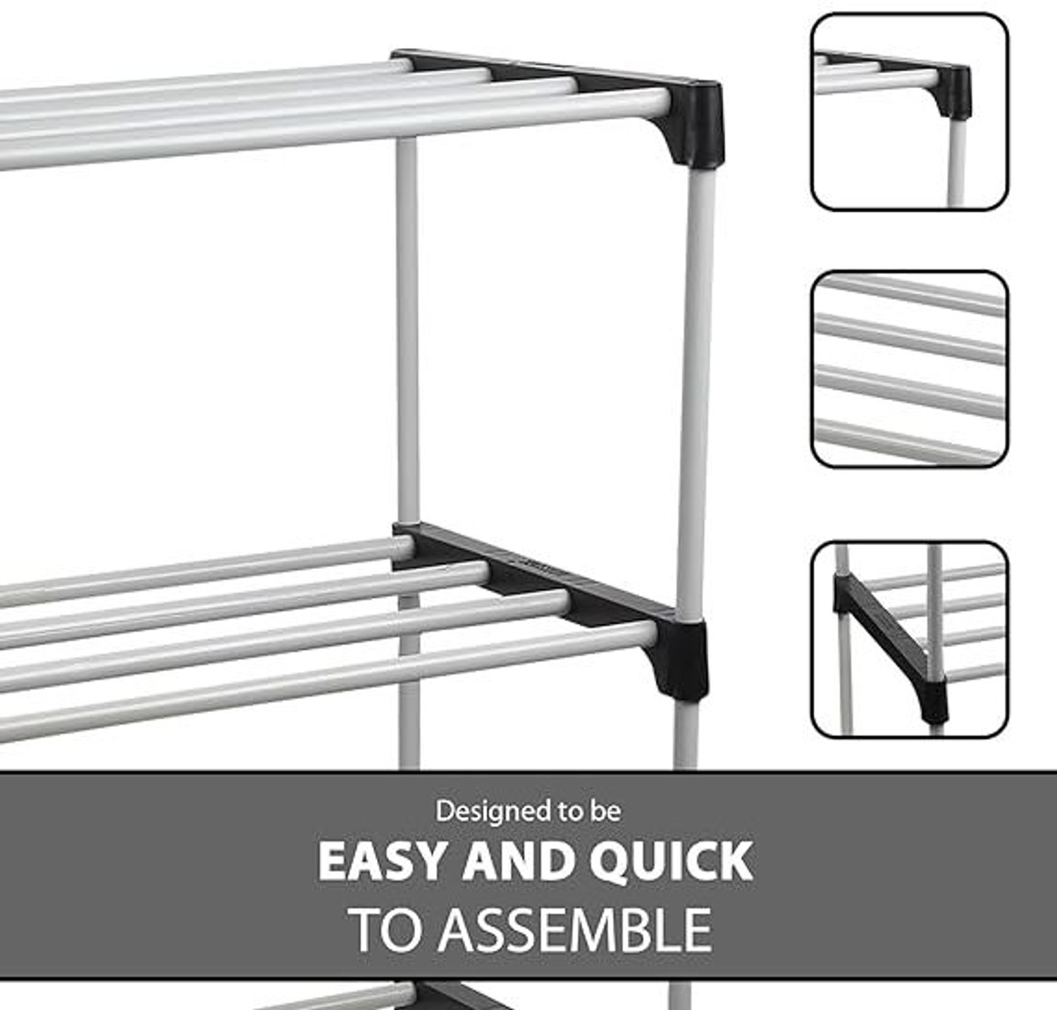 Image of Saklak 6 Layer Clothes Rack for Home, Portable Multi-Layer Garment Rack PVC Collapsible Wardrobe