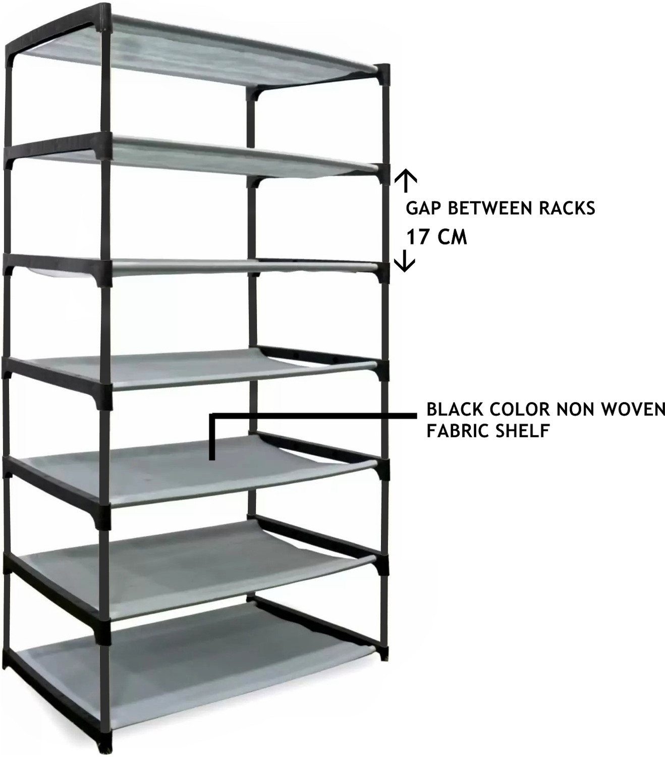 Image of ThreeTails 6 Layer Fabric Shelf shoe rack Eiffel Tower Multi Use Collapse Cabinet SHOPSY Metal Collapsible Shoe Stand