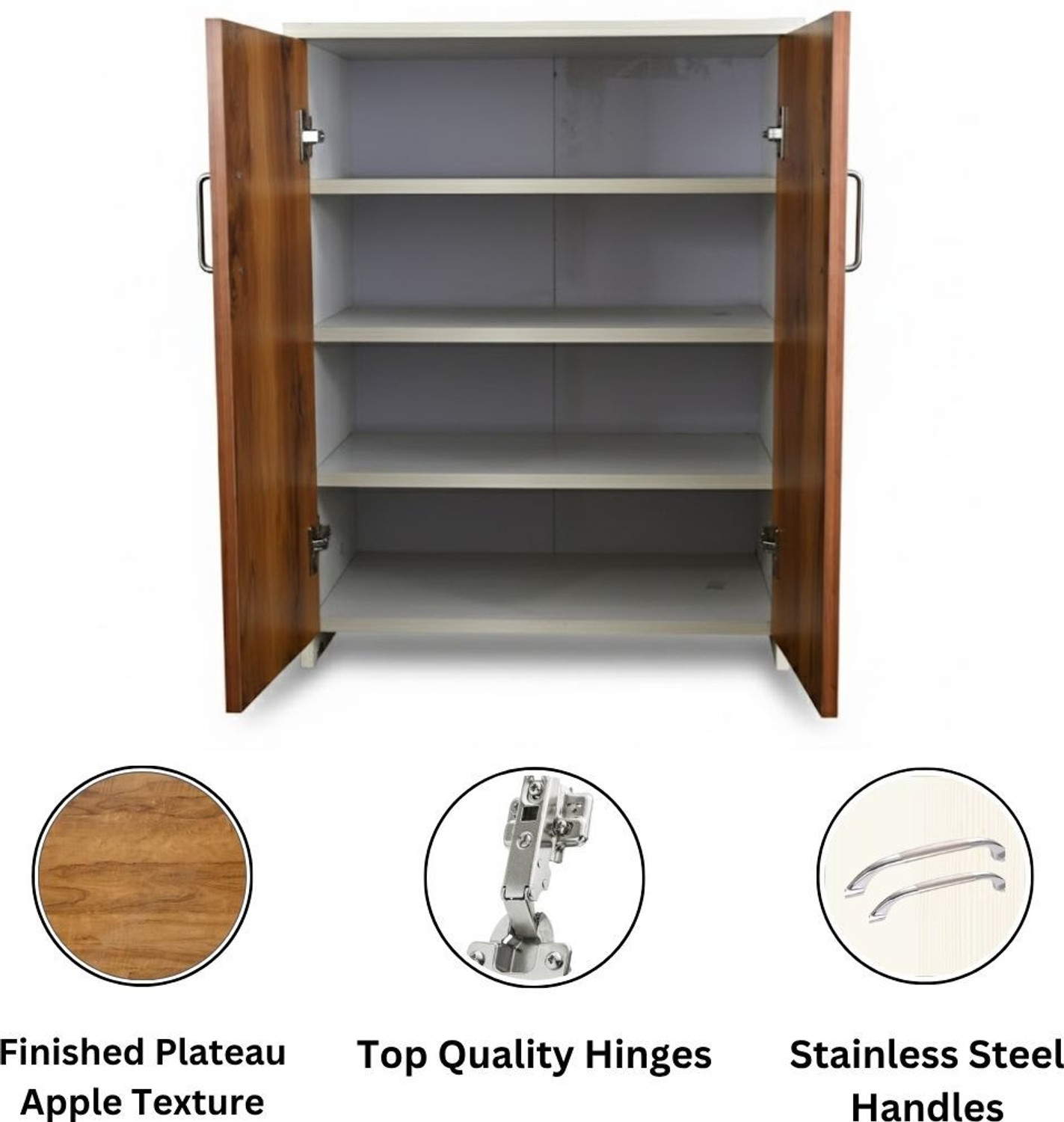 Image of SPECIALITY PANELS 2 Doors with 4 Shelfs Multi-Purpose Standing Home Organizer Engineered Wood Shoe Rack