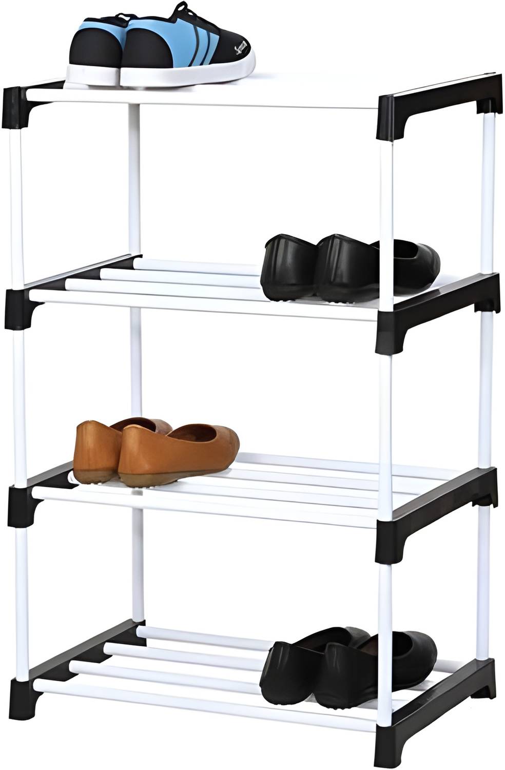 RKE 4 LAYER Storage Saving Rack Organizer Plastic Collapsible Shoe Stand