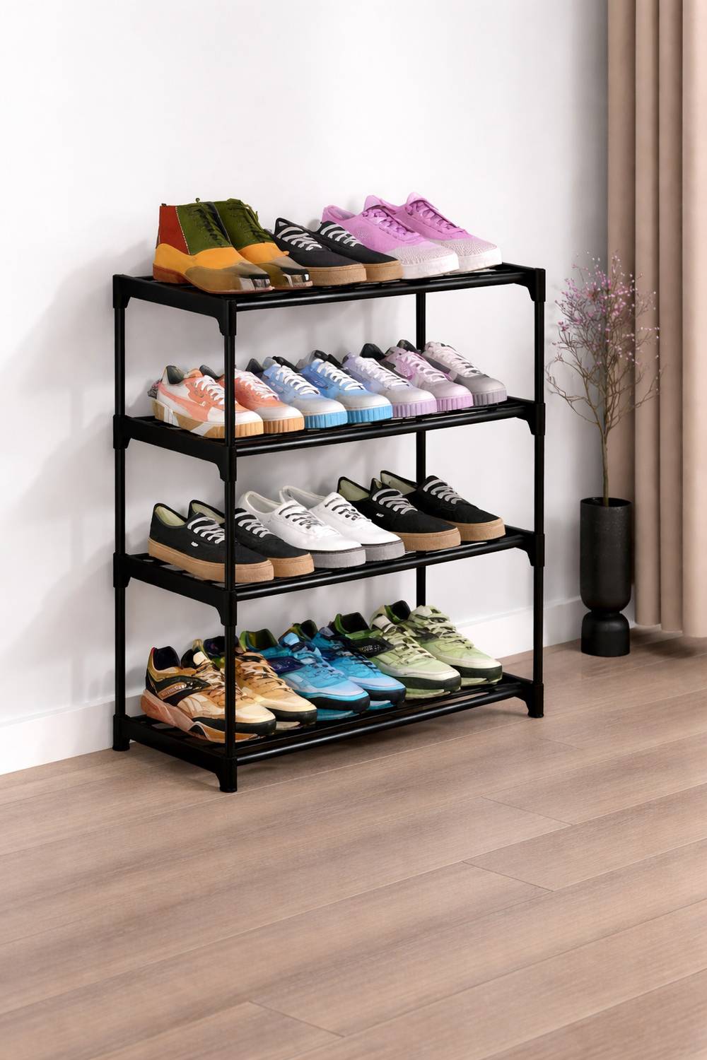 SKEDIZ Multipurpose Shoe, Cloth & Book Storage Space Saver Plastic Shoe Stand
