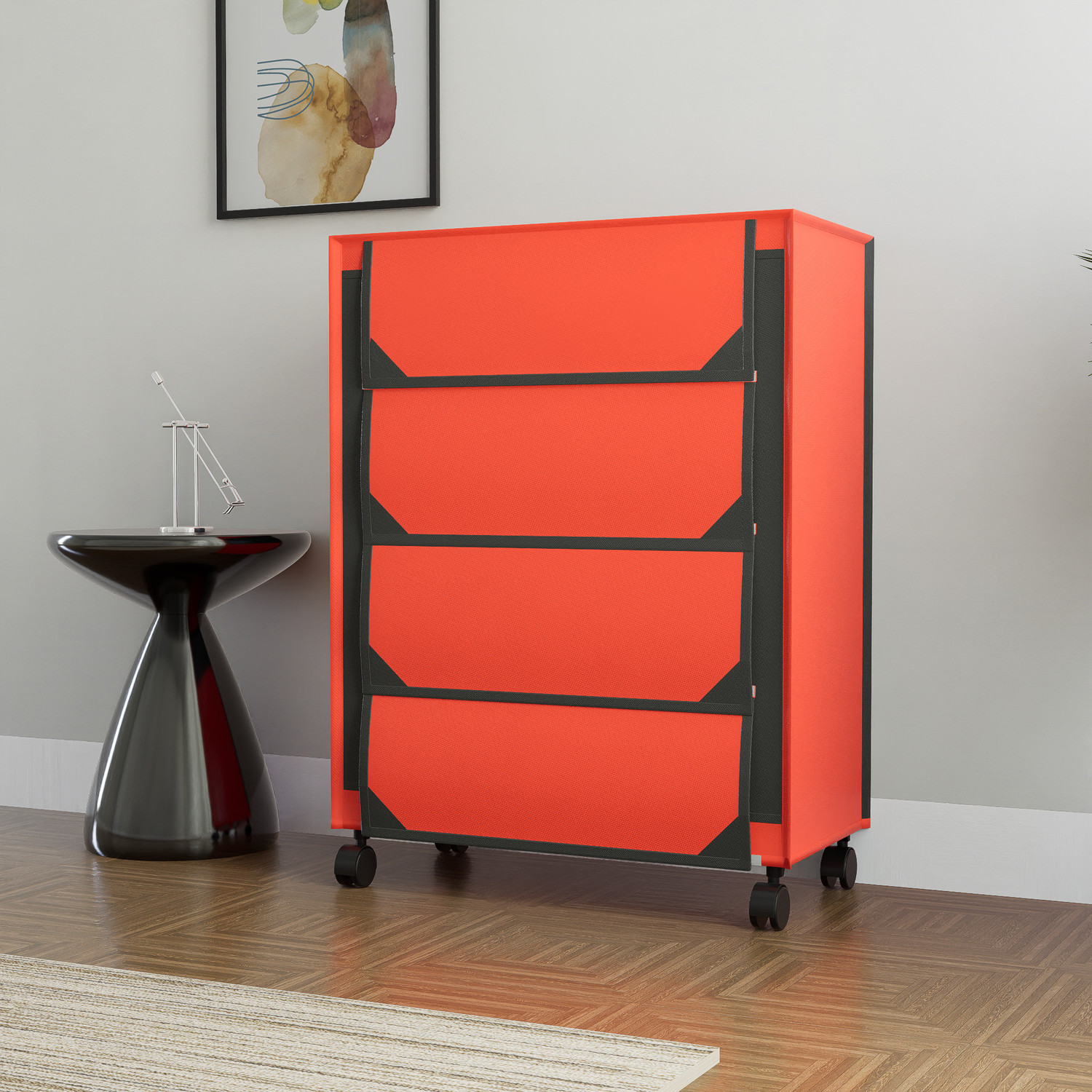 Image of FABURA Premium 4 Shelf With Wheels Plastic Shoe Stand