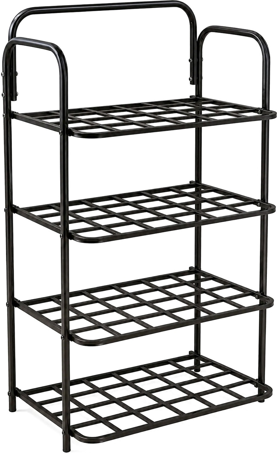 Image of VRTREND MetalMax 4 Tier Metal Shoe Rack (black, 4 Shelves, DIY(Do-It-Yourself))