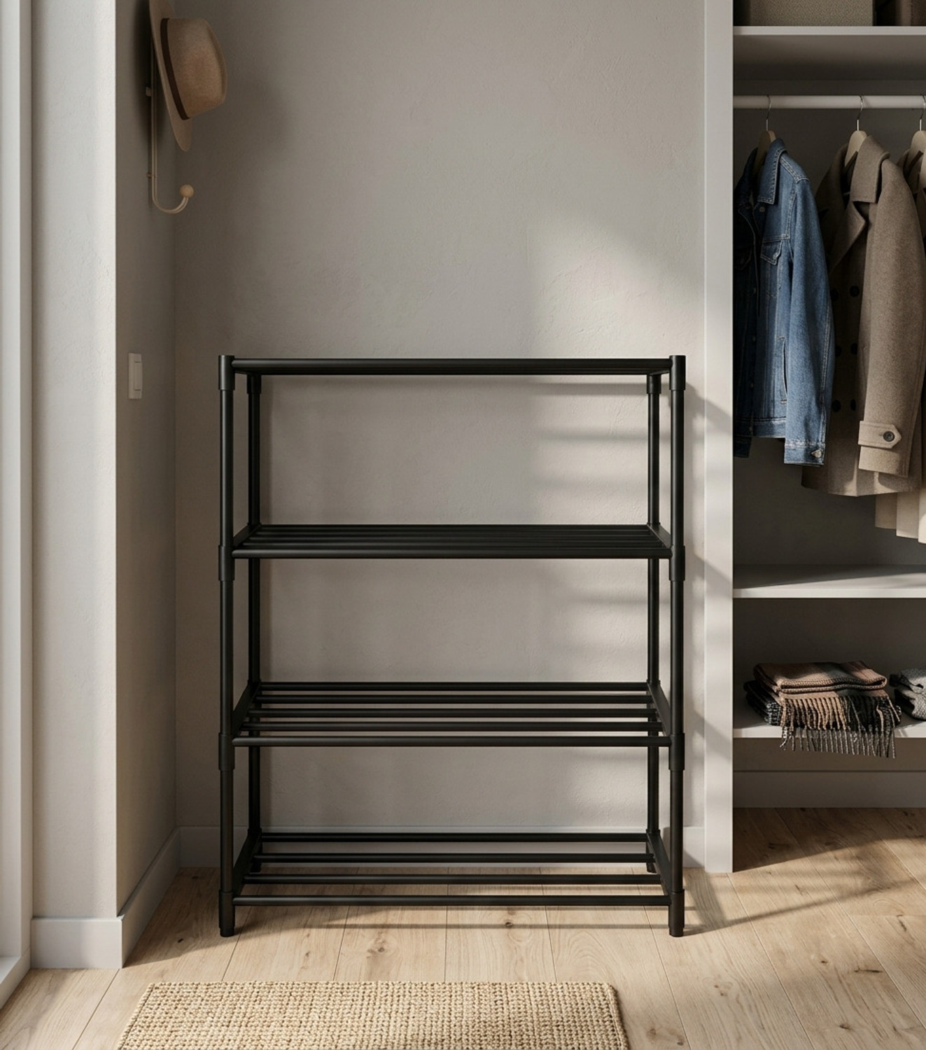 Image of Xevansor Shreejikart DIY Assembly Shoe Rack Plastic Collapsible Shoe Stand