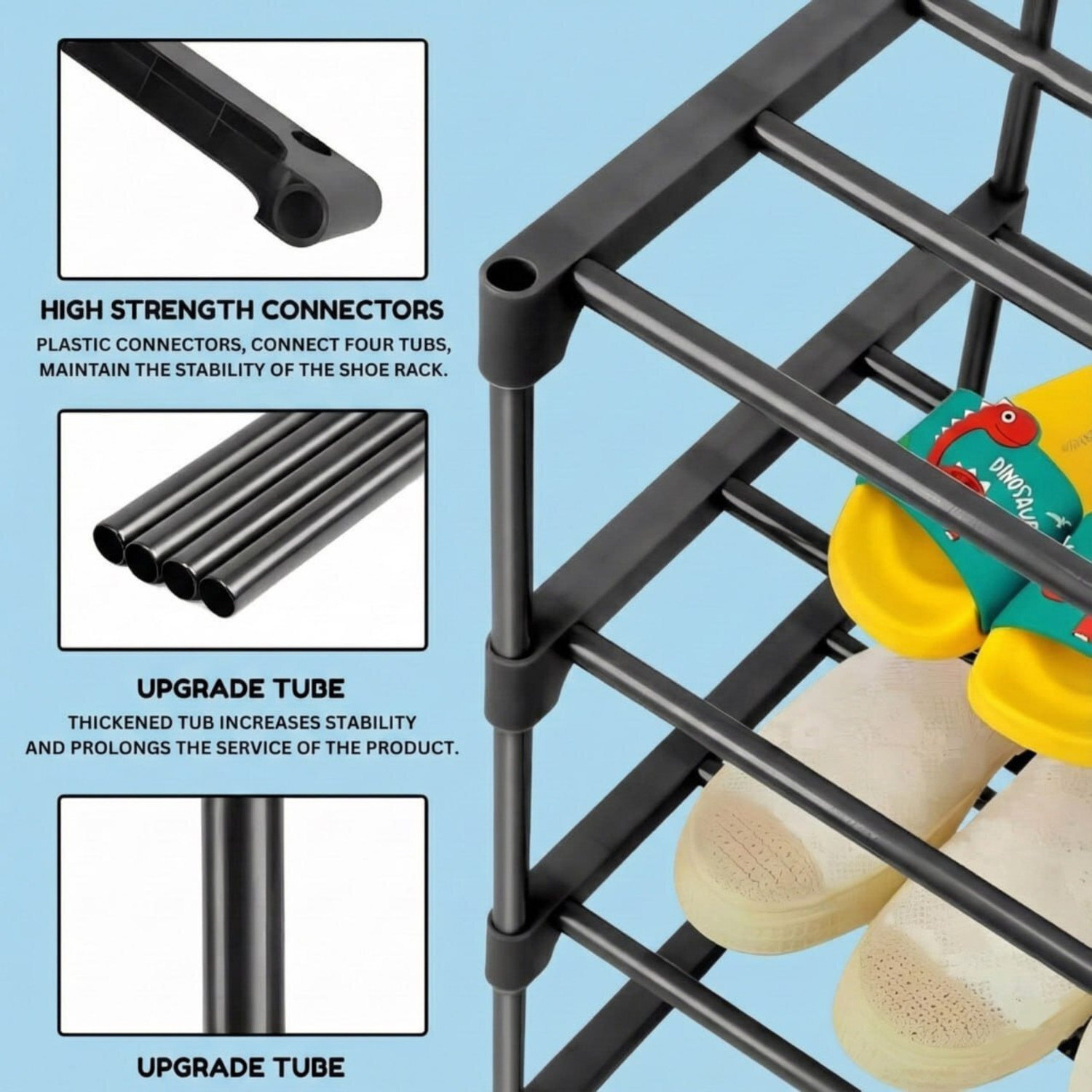 Image of Xevansor Shreejikart DIY Assembly Shoe Rack Plastic Collapsible Shoe Stand