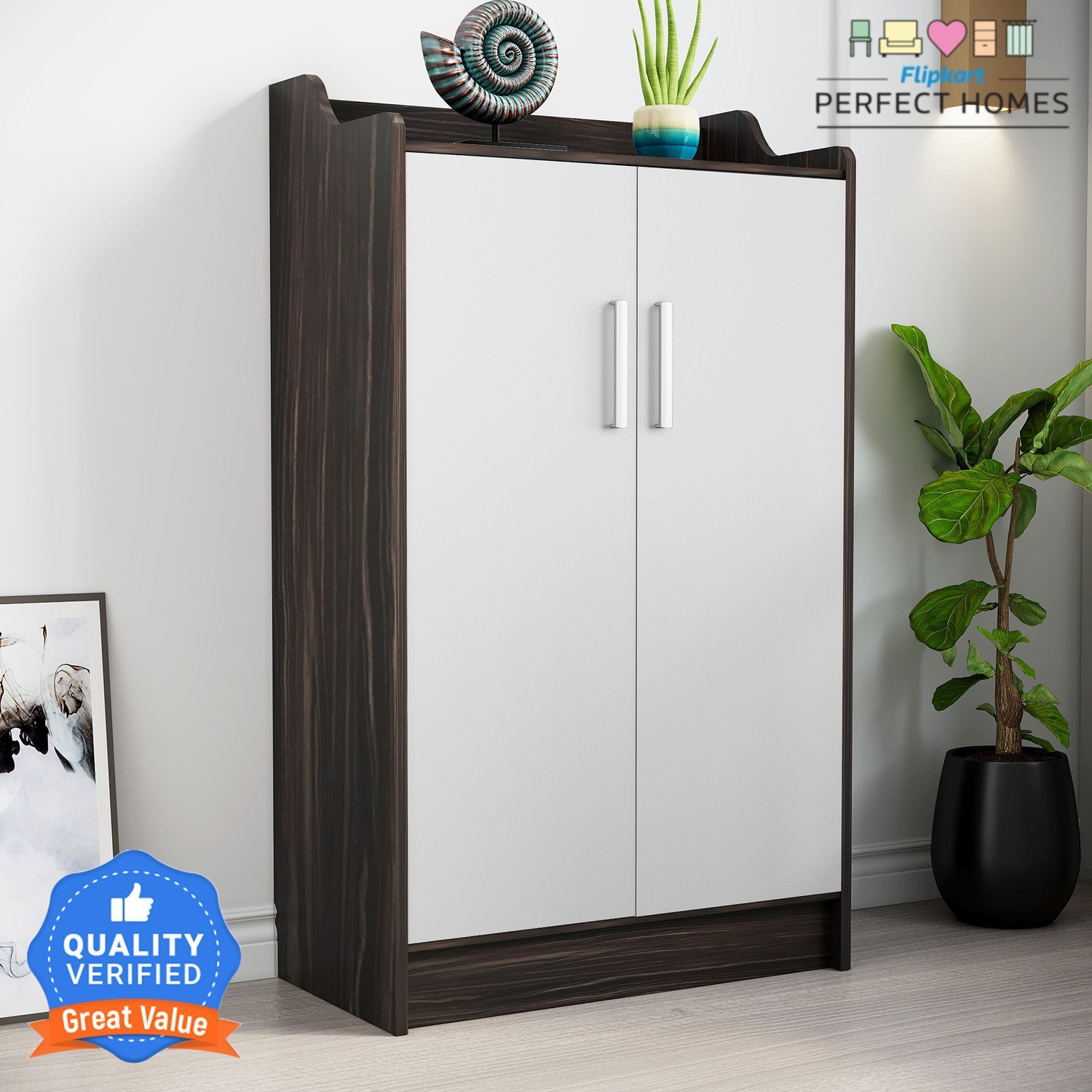 Image of Flipkart Perfect Homes Wellington Engineered Wood Shoe Rack