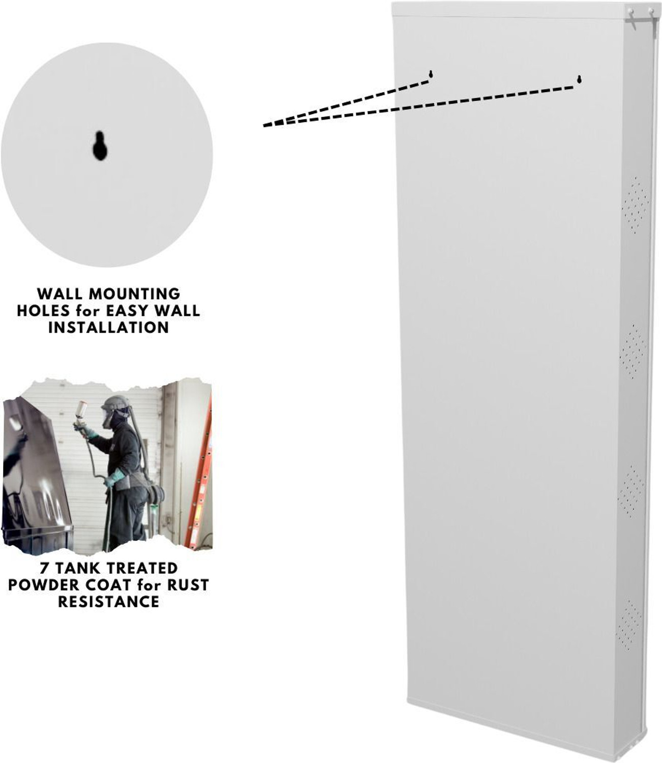Image of KRUGER 4 Door Grey 21x58x5.5 inch 8 to 12 Shoe Capacity Wall Mounted Centralised Lock Metal Shoe Rack