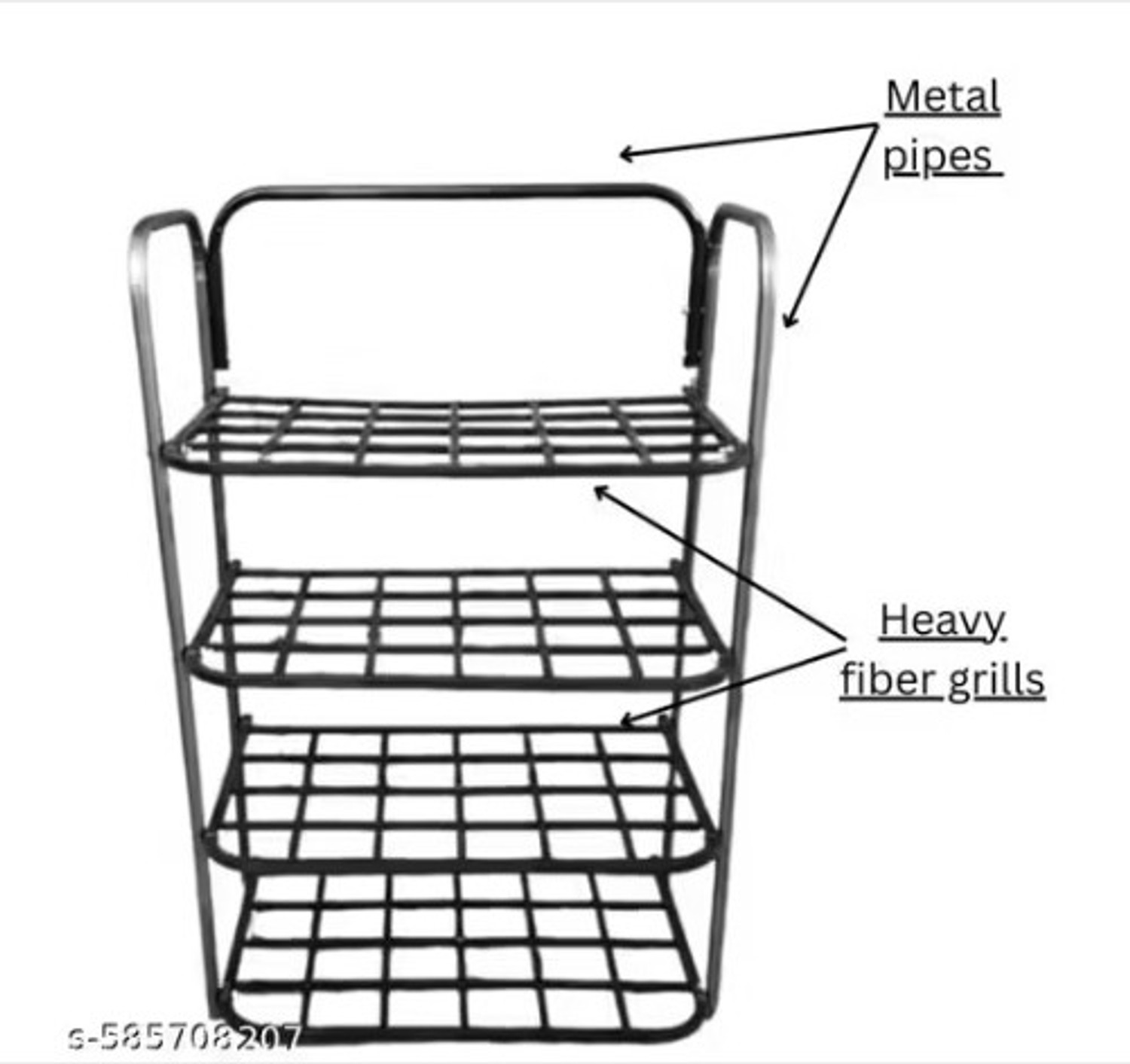Image of VITALFORCE 4 LAYER METAL WITH PLASTIC SHOE RACK Metal, Plastic Shoe Stand