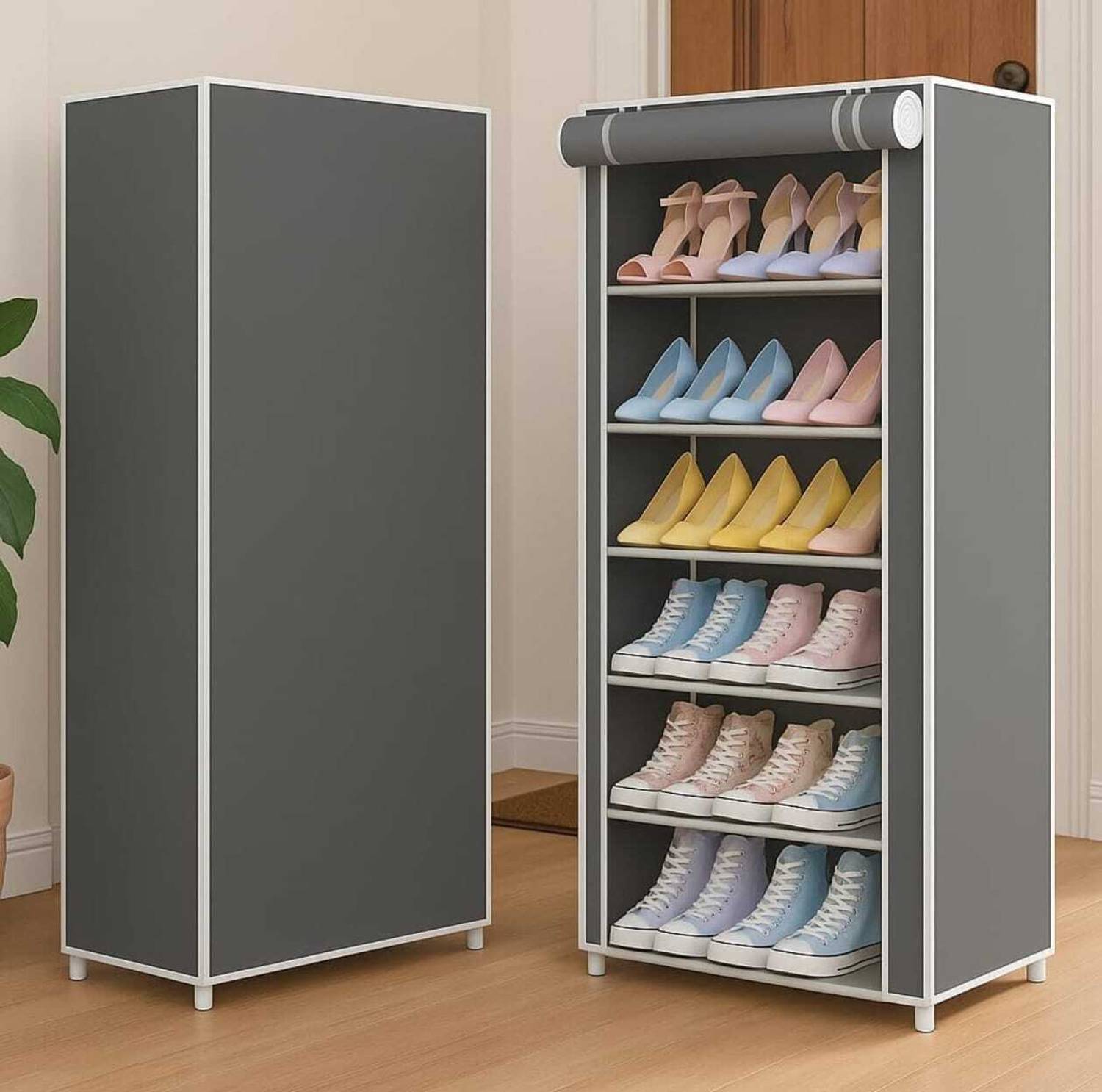 BALKI Shoes Rack for Home, Adjustable Shoe Stand | Lightweight with Plastic Shoe Stand