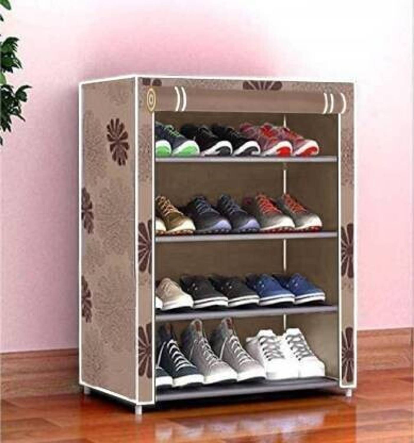 FurniGully 4 Sleeve PVC Pipe Shoe Rack - Image 1