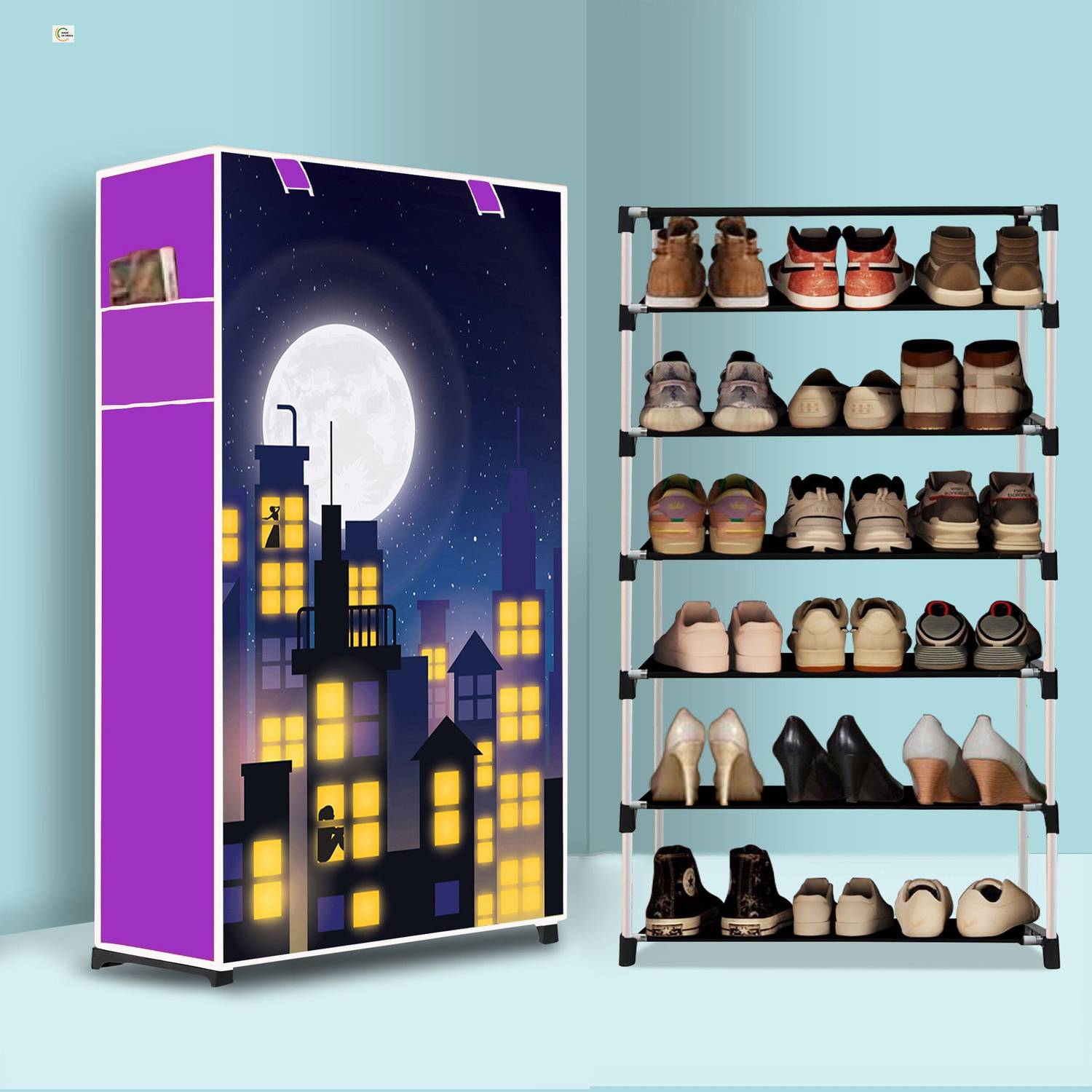 ashin 6 Tier Foldable Shoe Rack – Space Saver, Universal for Entry, Bedroom & Balcony Plastic Shoe Stand