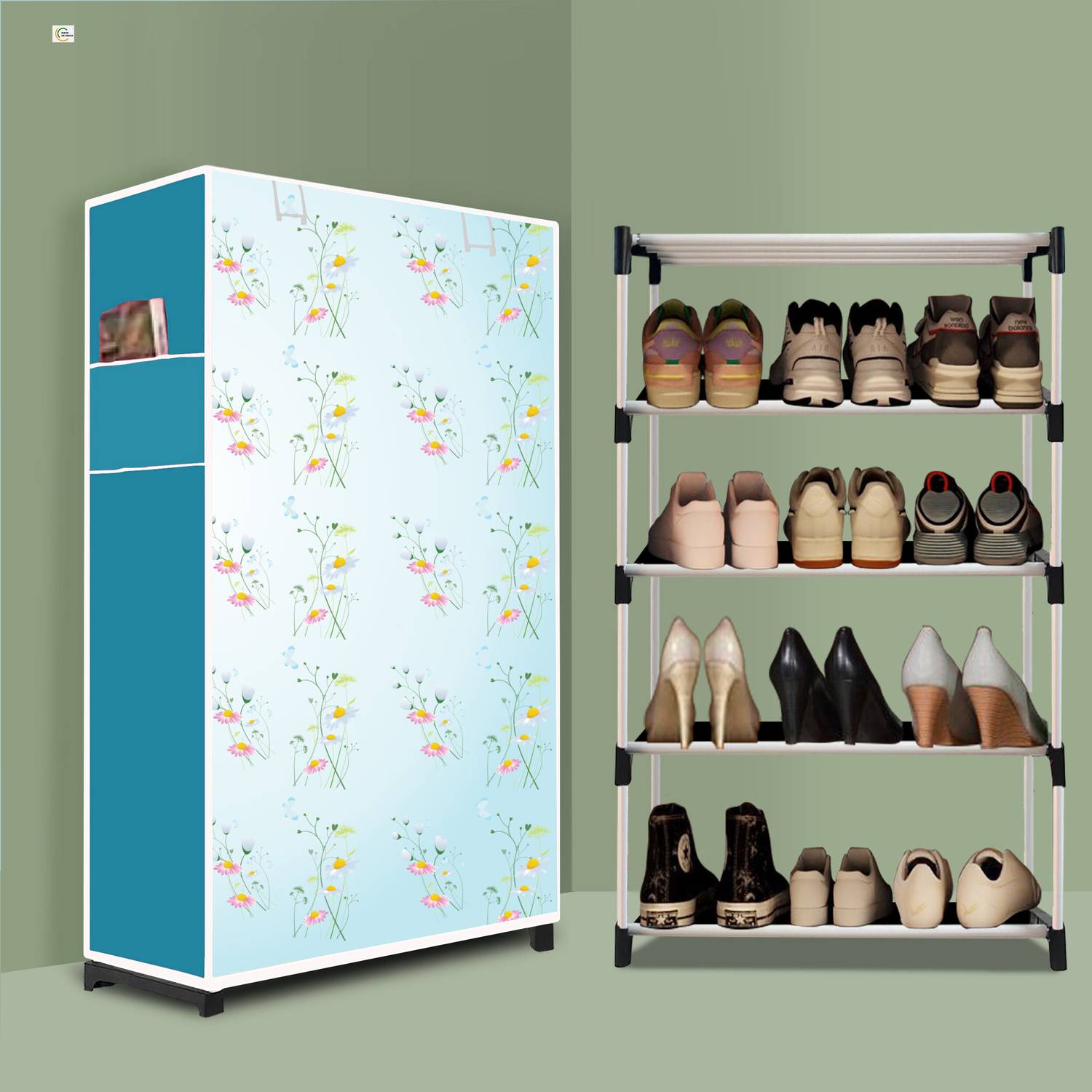 BRANTOX 4 Tier Foldable Shoe Rack – Space Saver, Universal for Entry, Bedroom & Balcony Plastic Shoe Stand