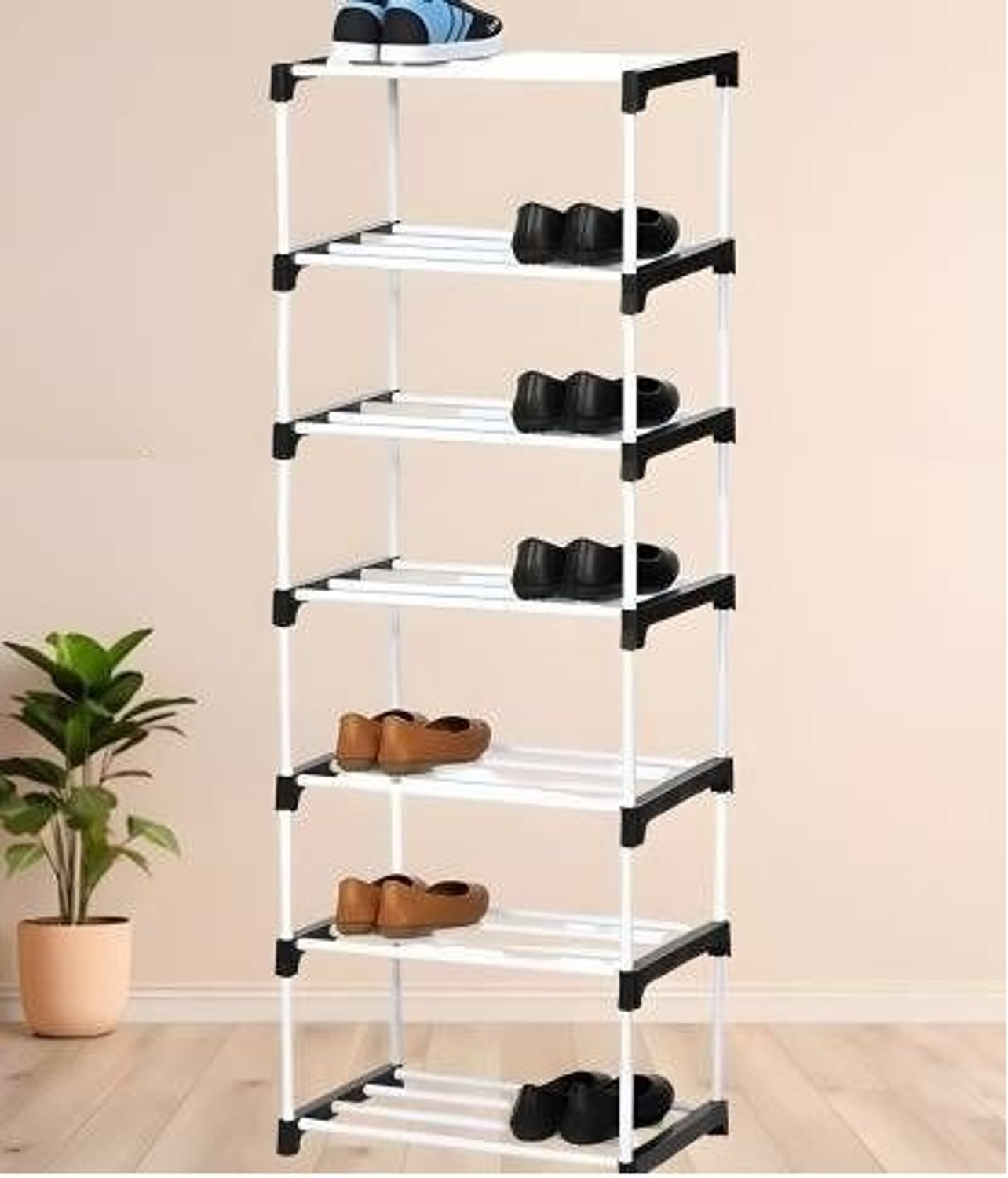 Image of FurniGully 6L Shoe Rack LovelyFamily Plastic Collapsible Shoe Stand