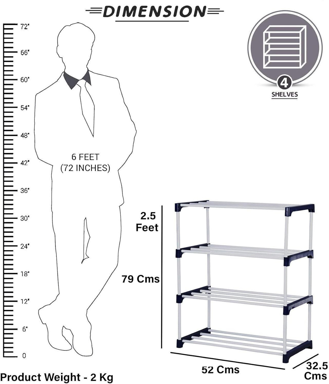 Image of RKE Storage Saving Rack Organizer Plastic Shoe Stand