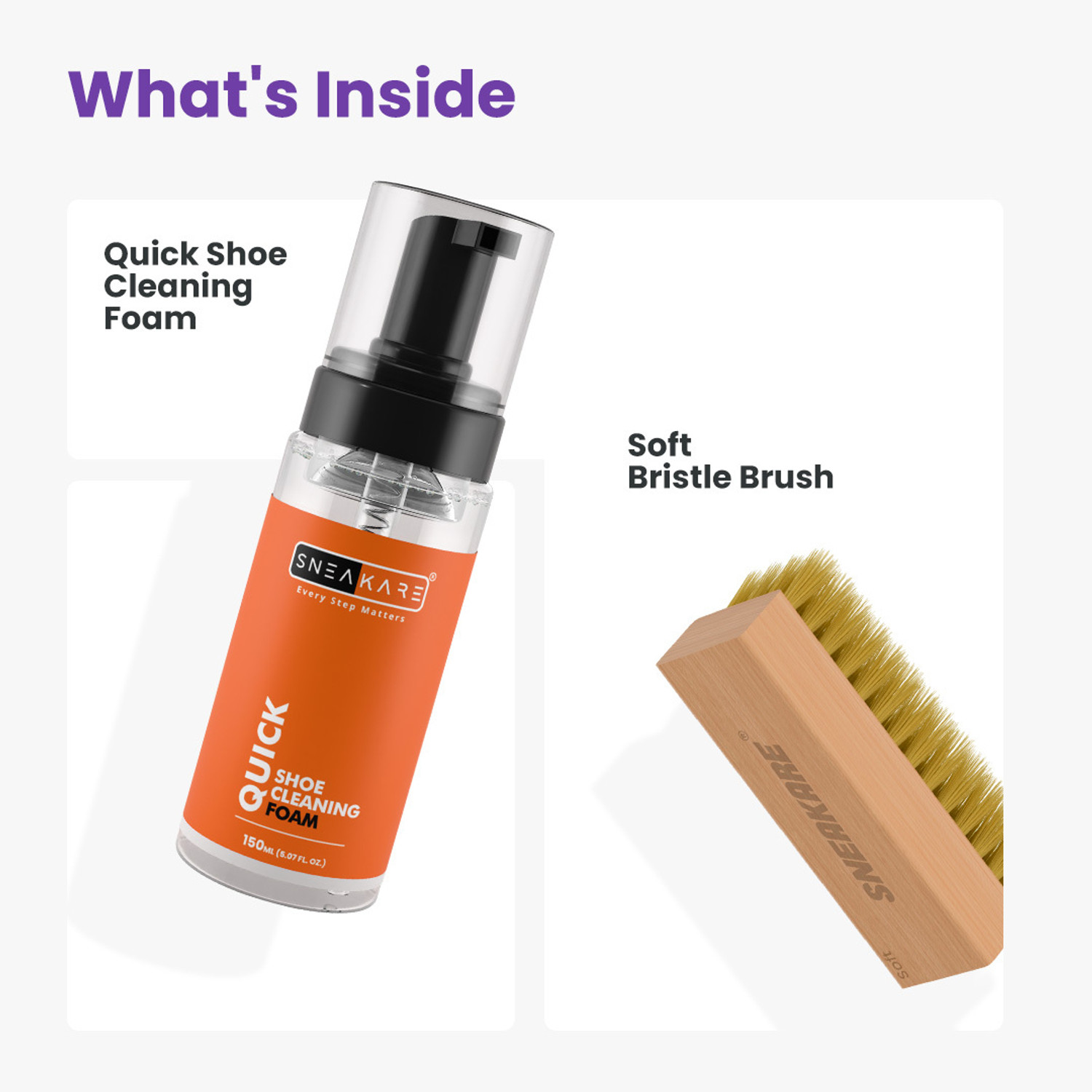 Image of SNEAKARE Quick shoe Cleaning kit with Foam Cleaner and Soft Brush Sneaker Care Cleaner