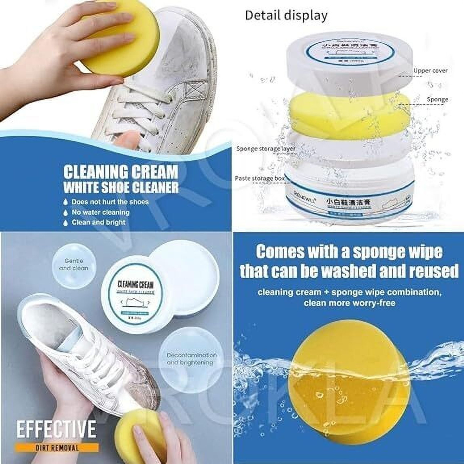 Image of STARVOKES White Shoe Cleaning Cream | Sneaker Stain Cleaning Cream Cleaner