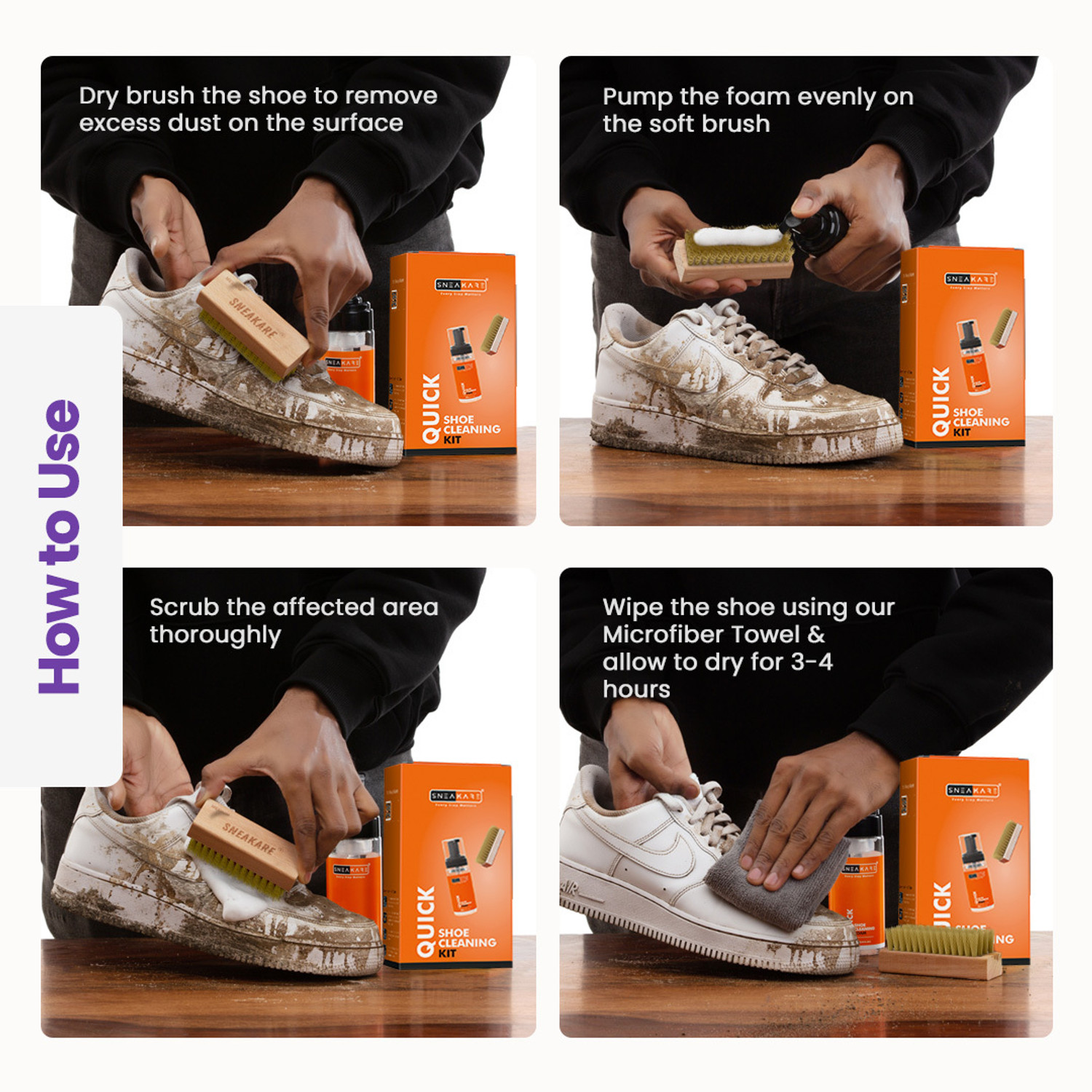 Image of SNEAKARE Quick shoe Cleaning kit with Foam Cleaner and Soft Brush Sneaker Care Cleaner
