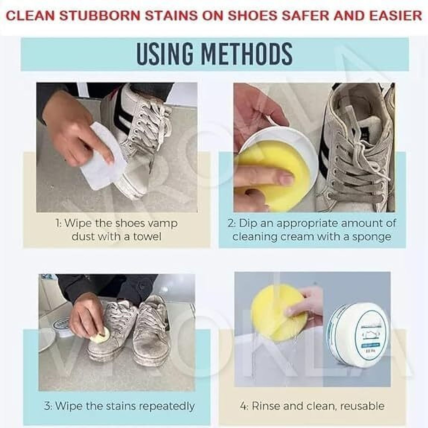 Image of STARVOKES White Shoe Cleaning Cream | Sneaker Stain Cleaning Cream Cleaner