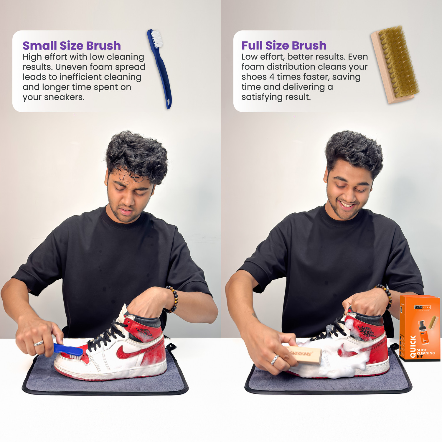 Image of SNEAKARE Quick shoe Cleaning kit with Foam Cleaner and Soft Brush Sneaker Care Cleaner