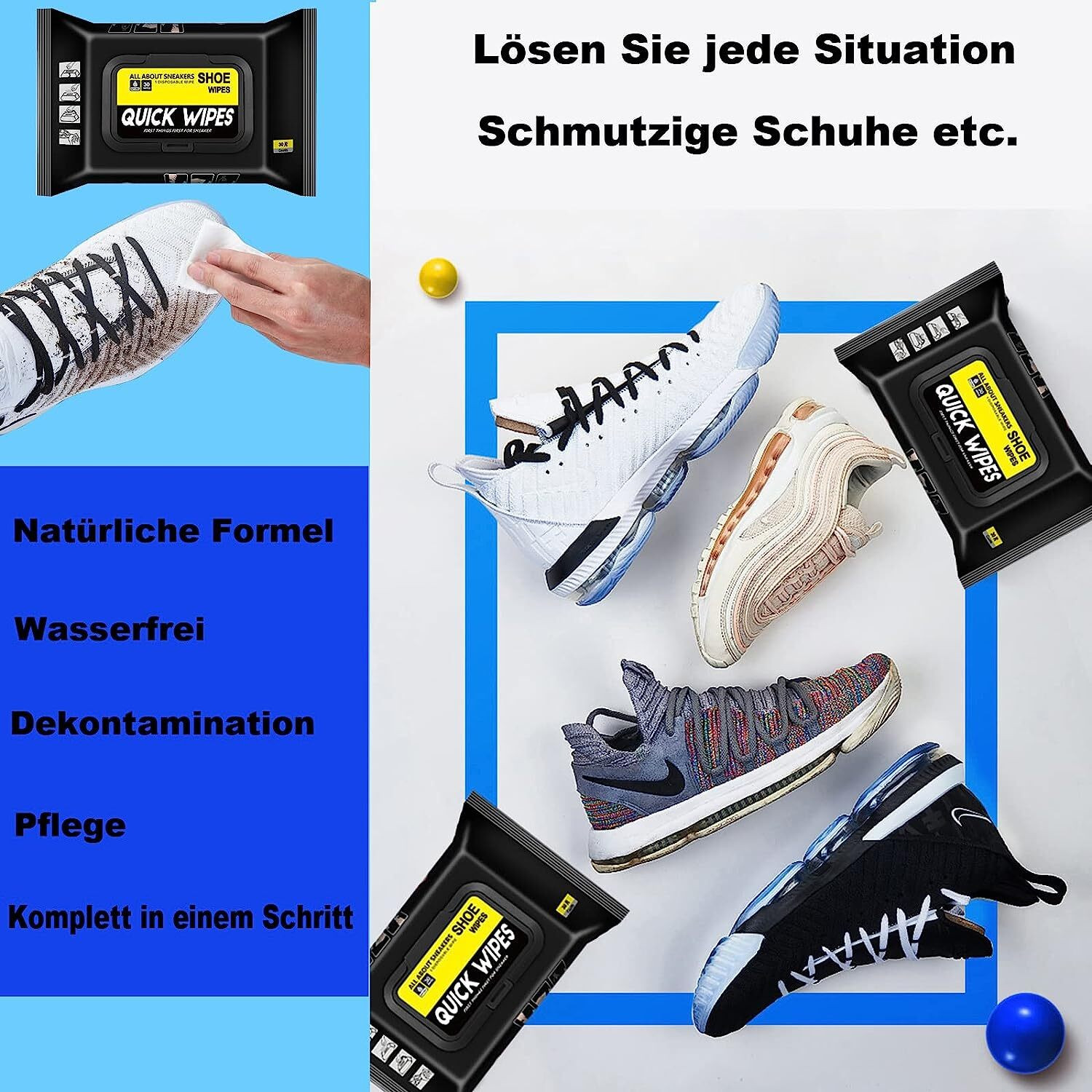 Image of Bluejack Shoe Wipes Wipes (2 Pack of 160 Pcs) Instant Cleaner Shoe Cleaning Wipes Cleaner