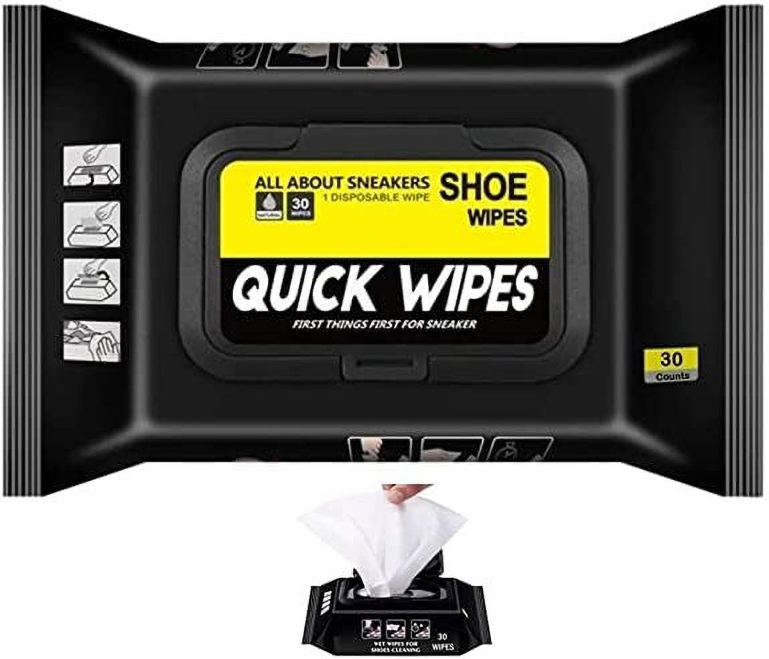 Image of Bluejack Shoe Wipes Wipes (1 Pack of 80 Pcs) Instant Cleaner Shoe Cleaning Wipes Cleaner