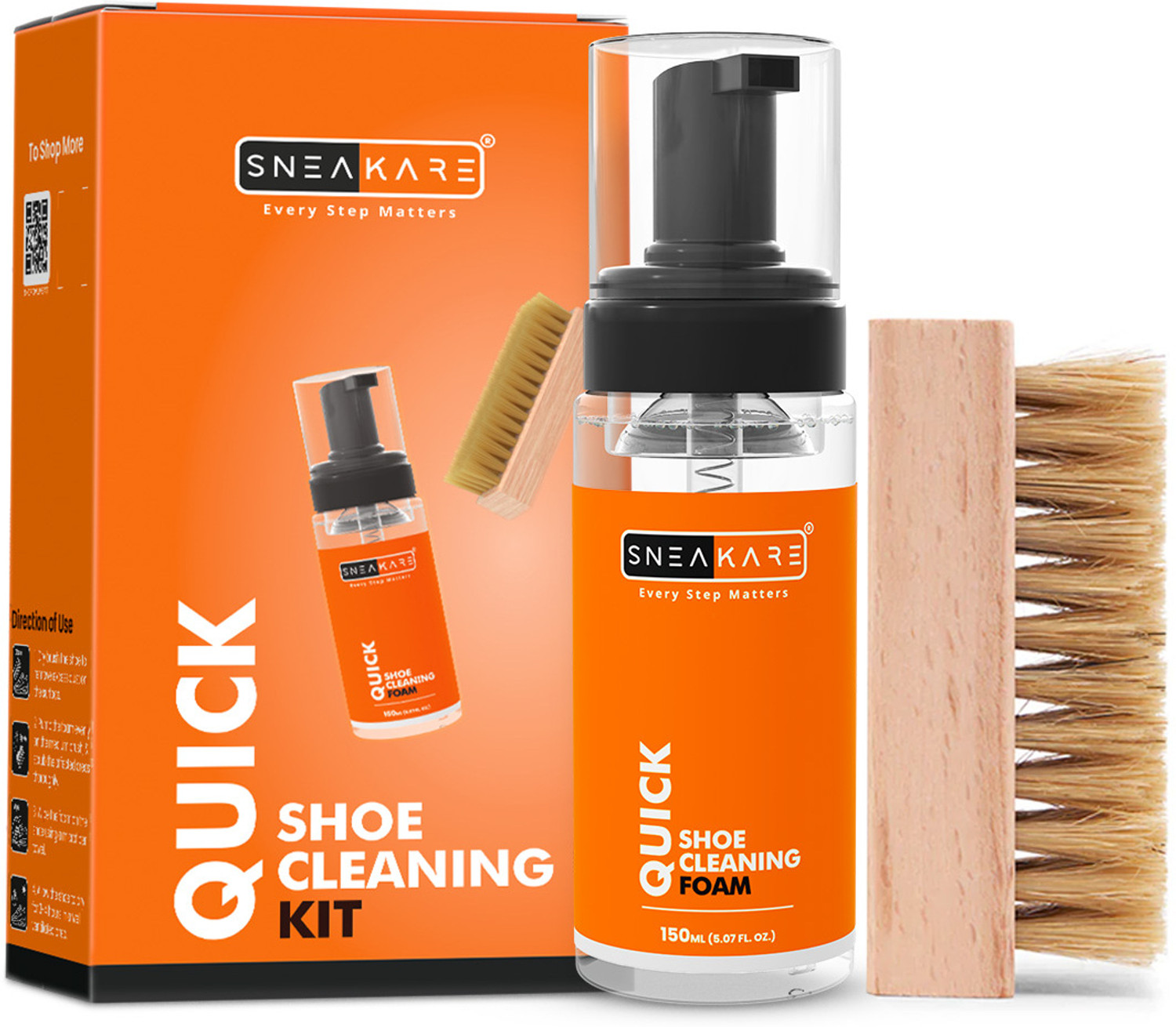 Image of SNEAKARE Quick shoe Cleaning kit with Foam Cleaner and Soft Brush Sneaker Care Cleaner