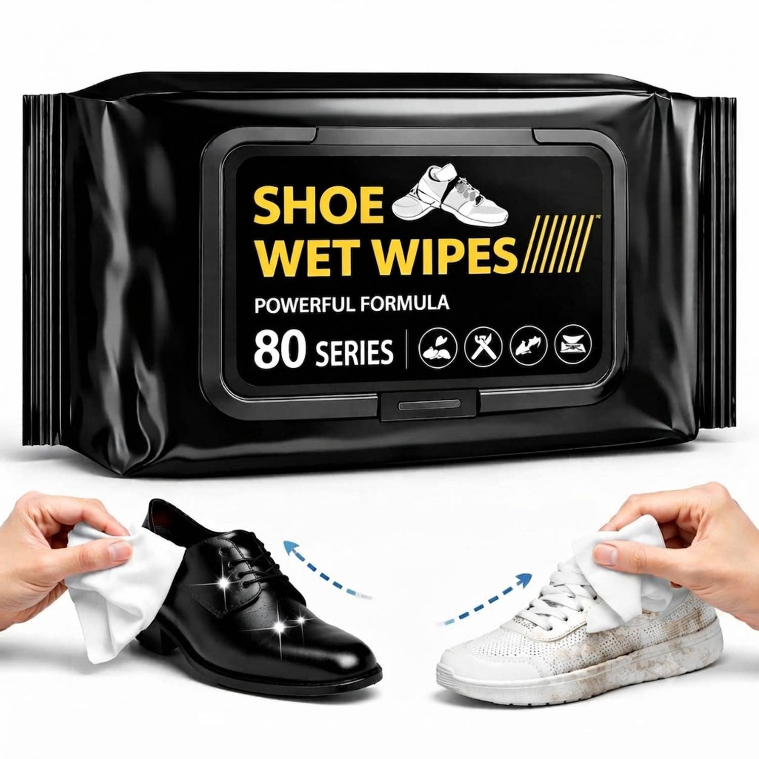 Bluejack Shoe Wipes Wipes (1 Pack of 80 Pcs) Instant Cleaner Shoe Cleaning Wipes Cleaner