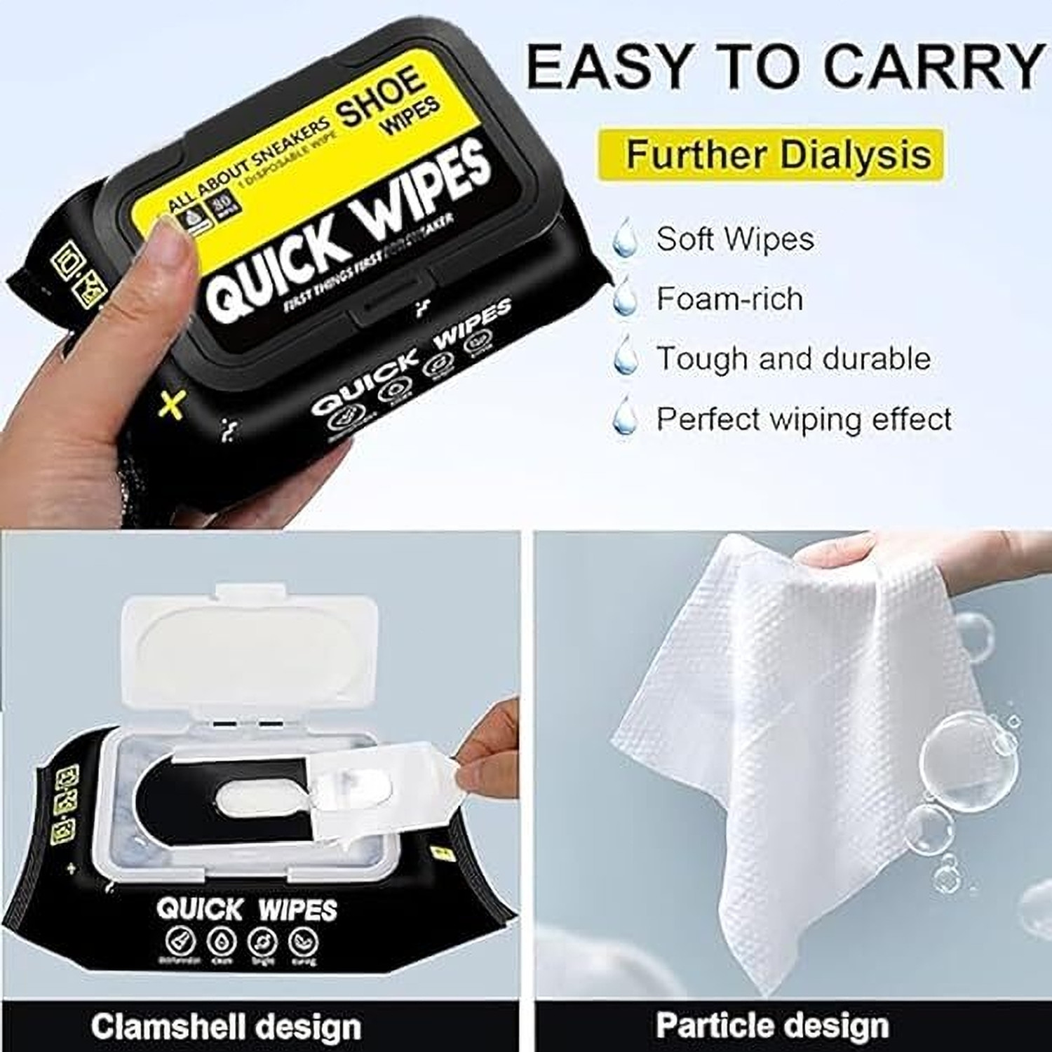 Image of Bluejack Shoe Wipes Wipes (4 Pack of 320 Pcs) Instant Cleaner Shoe Cleaning Wipes Cleaner